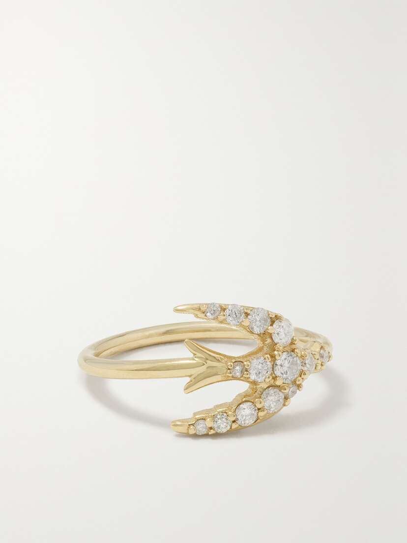 Jacquie Aiche Swallow 14-karat Gold Diamond Ring