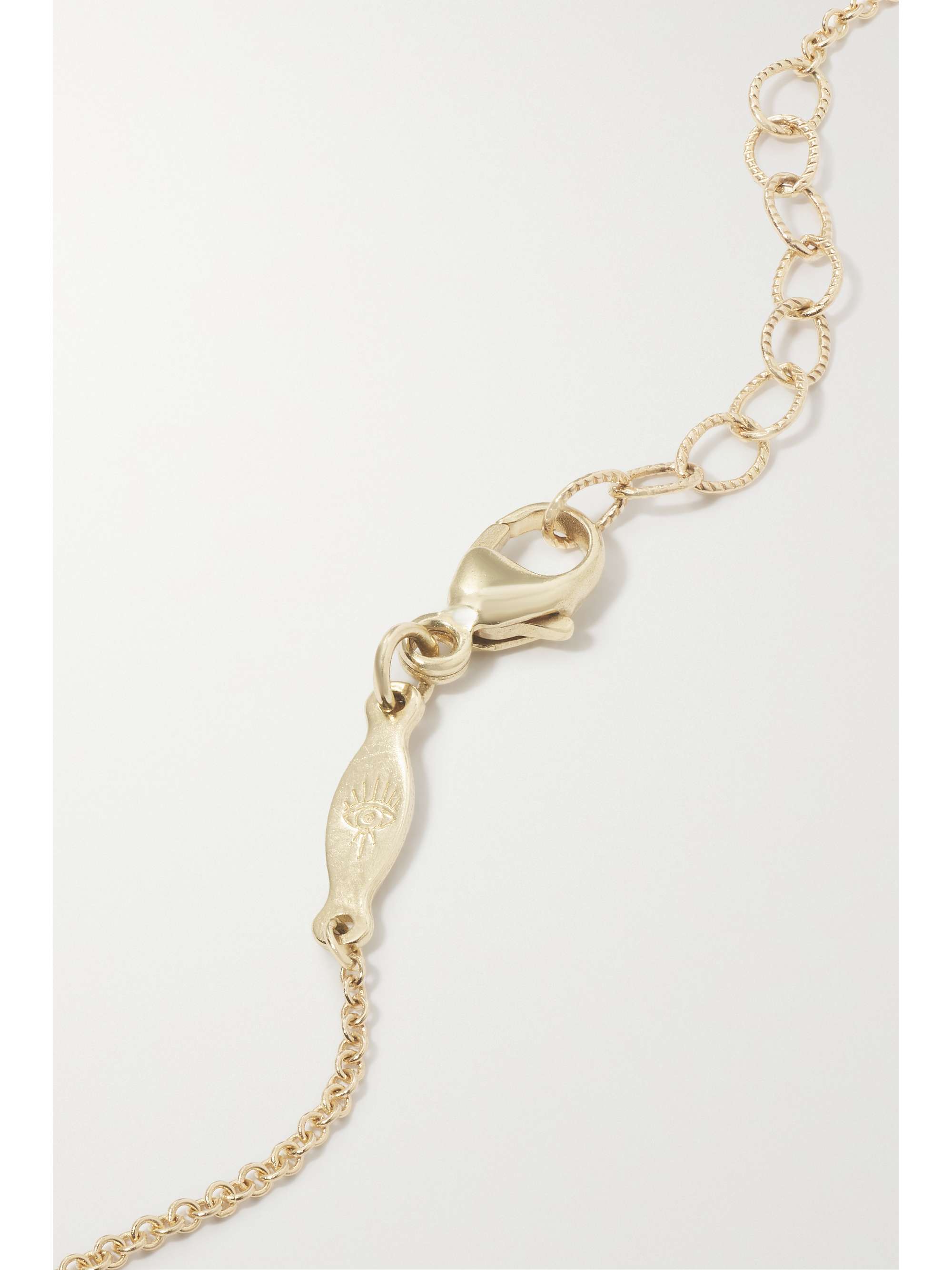 JACQUIE AICHE Baby Thunderbird 14-karat gold, chrysoprase and diamond necklace