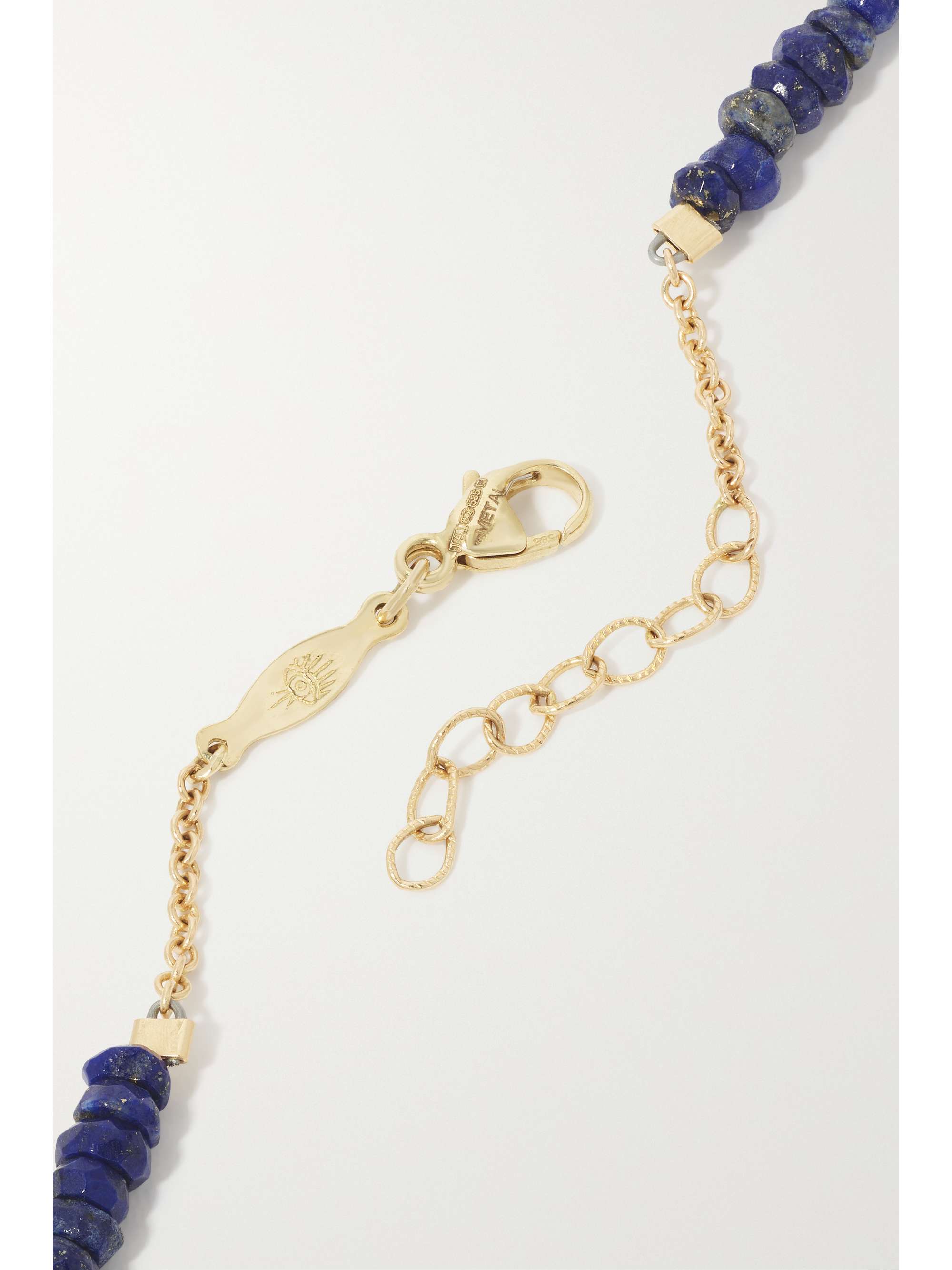 JACQUIE AICHE 14-karat gold, lapis lazuli and diamond anklet
