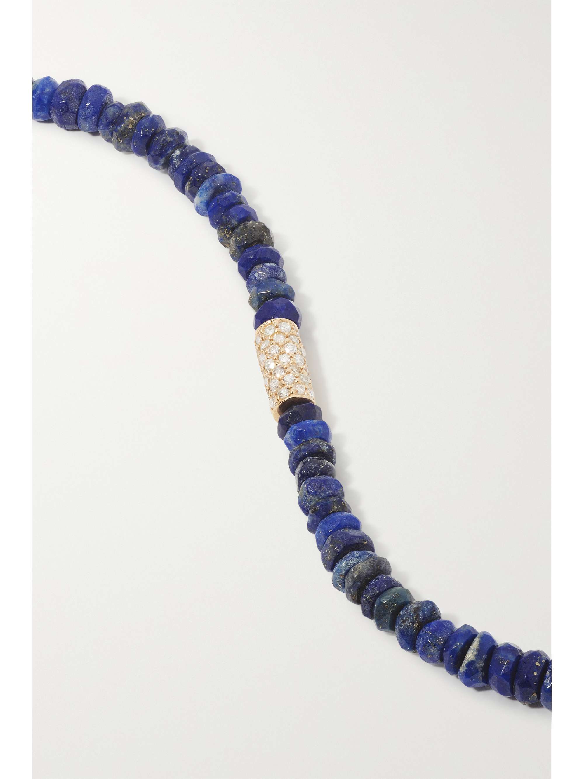 JACQUIE AICHE 14-karat gold, lapis lazuli and diamond anklet