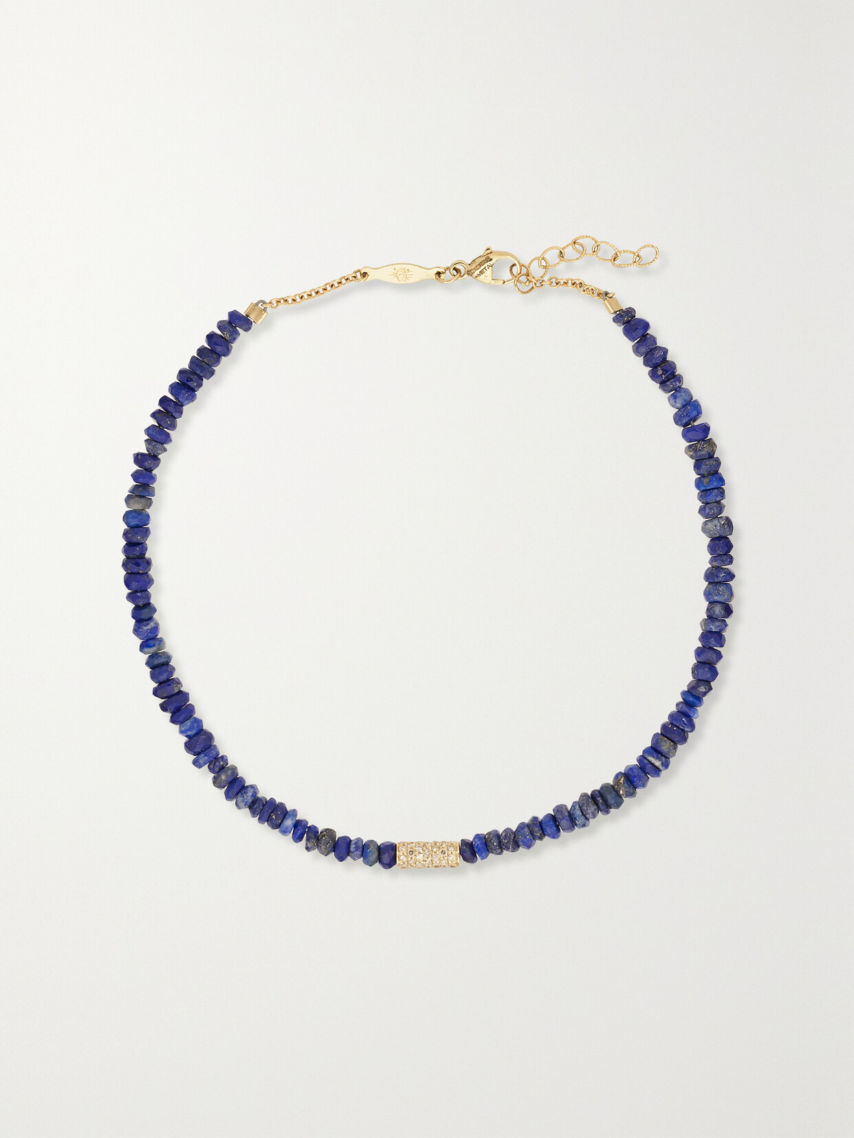 Jacquie Aiche 14-karat Gold, Lapis Lazuli And Diamond Anklet