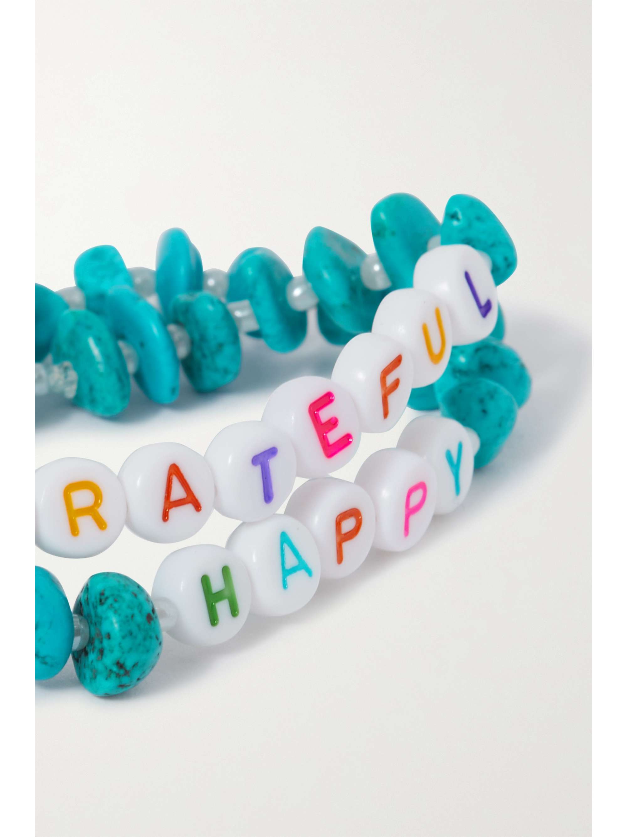 TBALANCE CRYSTALS Love and set of two turquoise and enamel