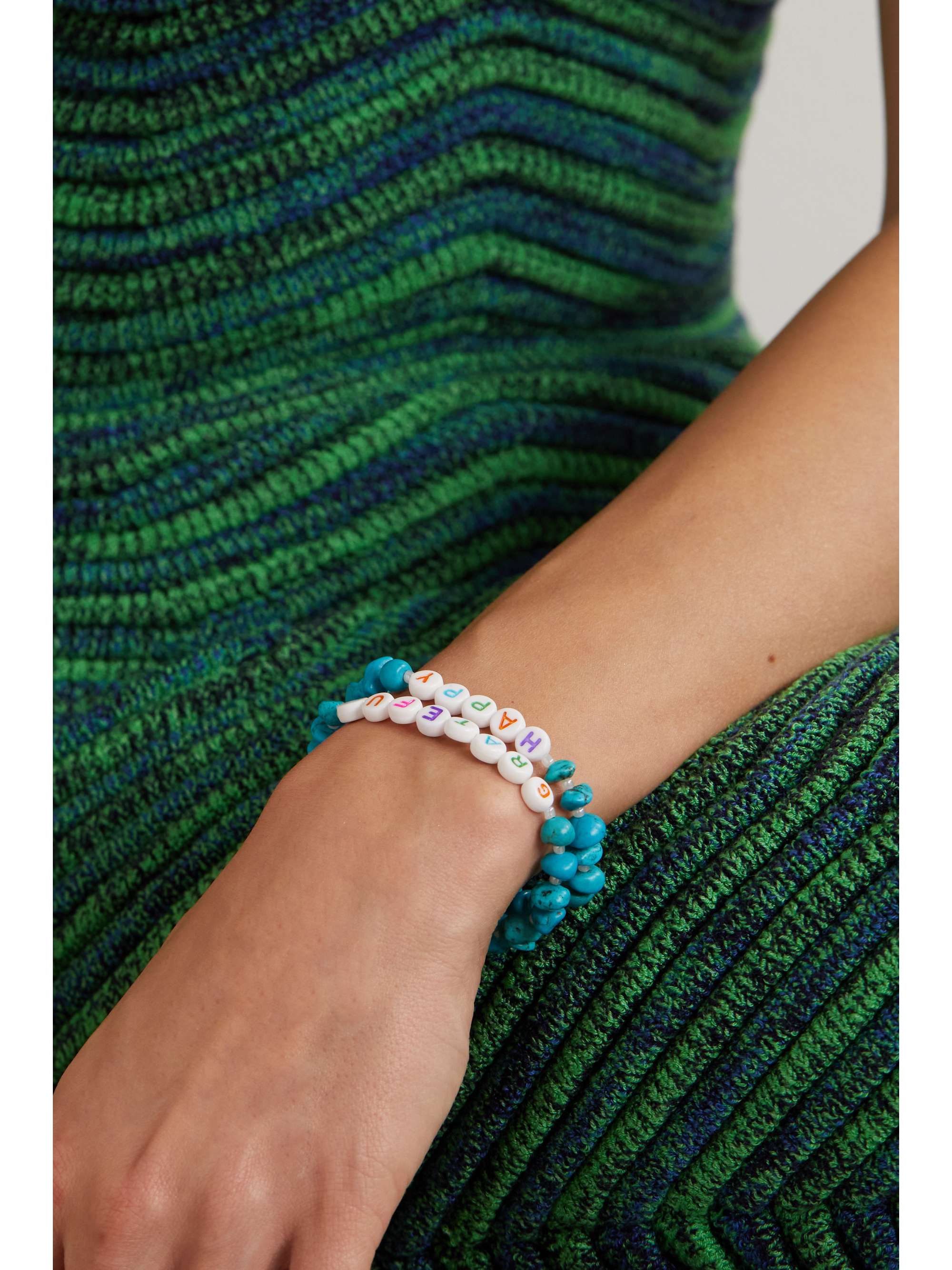 TBALANCE CRYSTALS Love and set of two turquoise and enamel