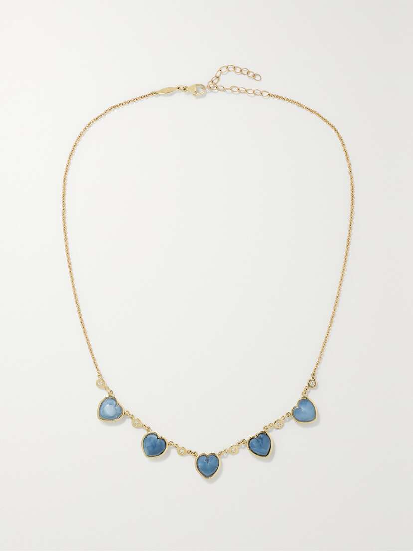 Jacquie Aiche 14-karat Gold, Opal And Diamond Necklace