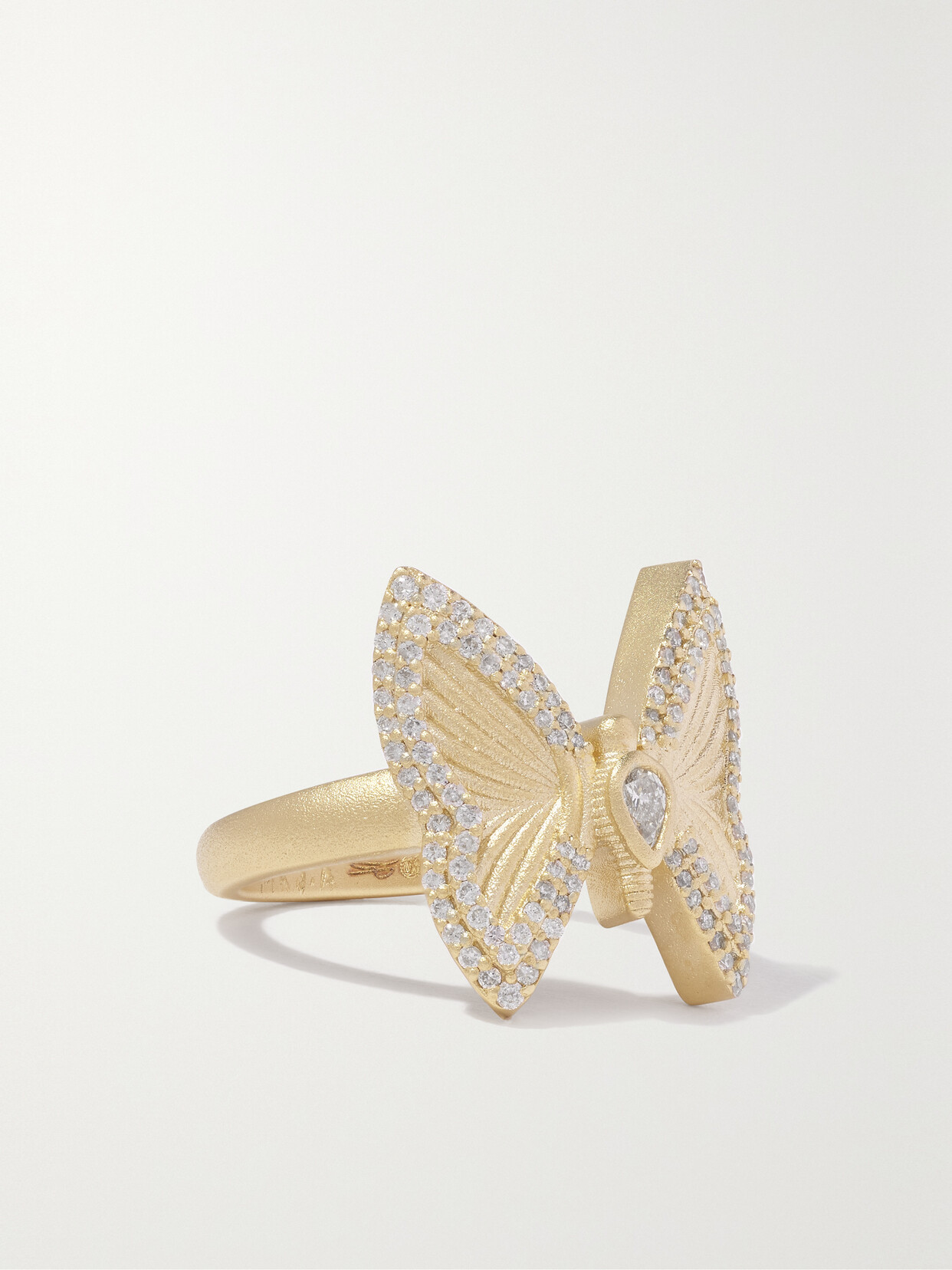 Jacquie Aiche Small Butterfly 14-karat Gold Diamond Ring