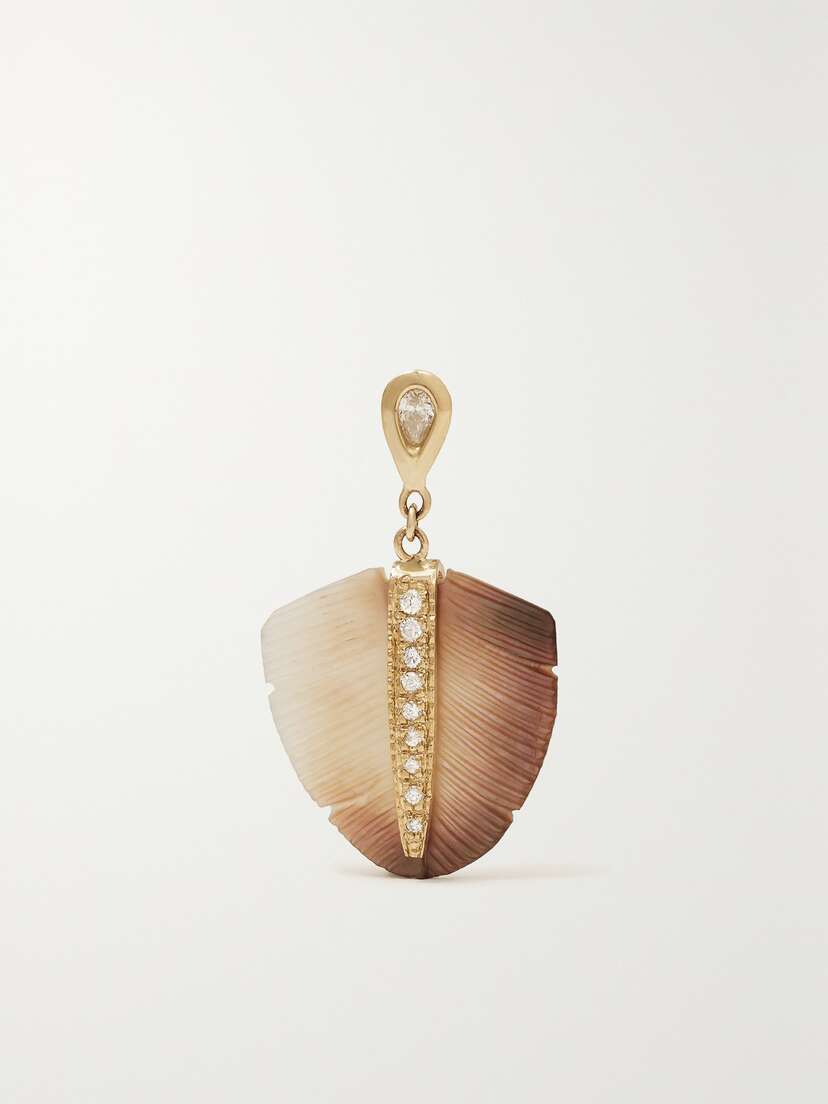 Jacquie Aiche 14-karat Gold, Mother-of-pearl And Diamond Single Earring