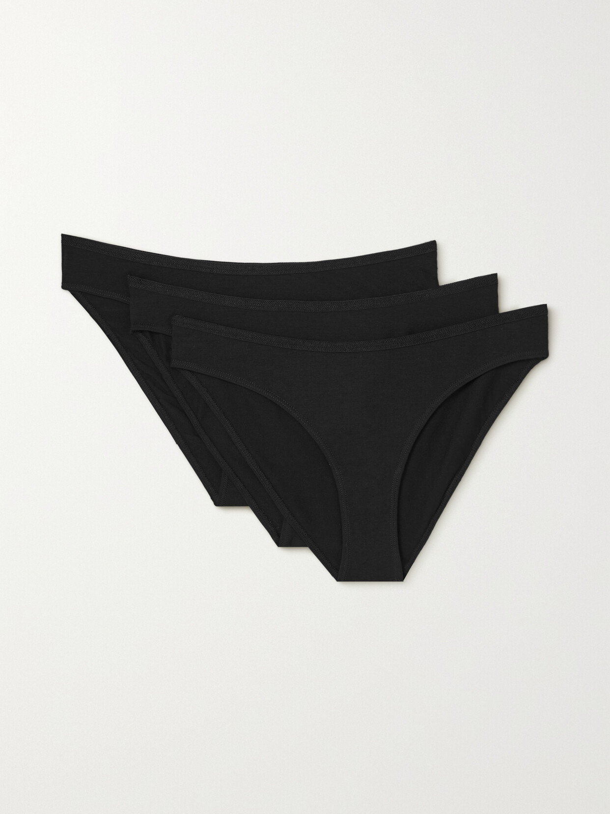 Cdlp Set Of Three Tencel Lyocell-blend Briefs In Black