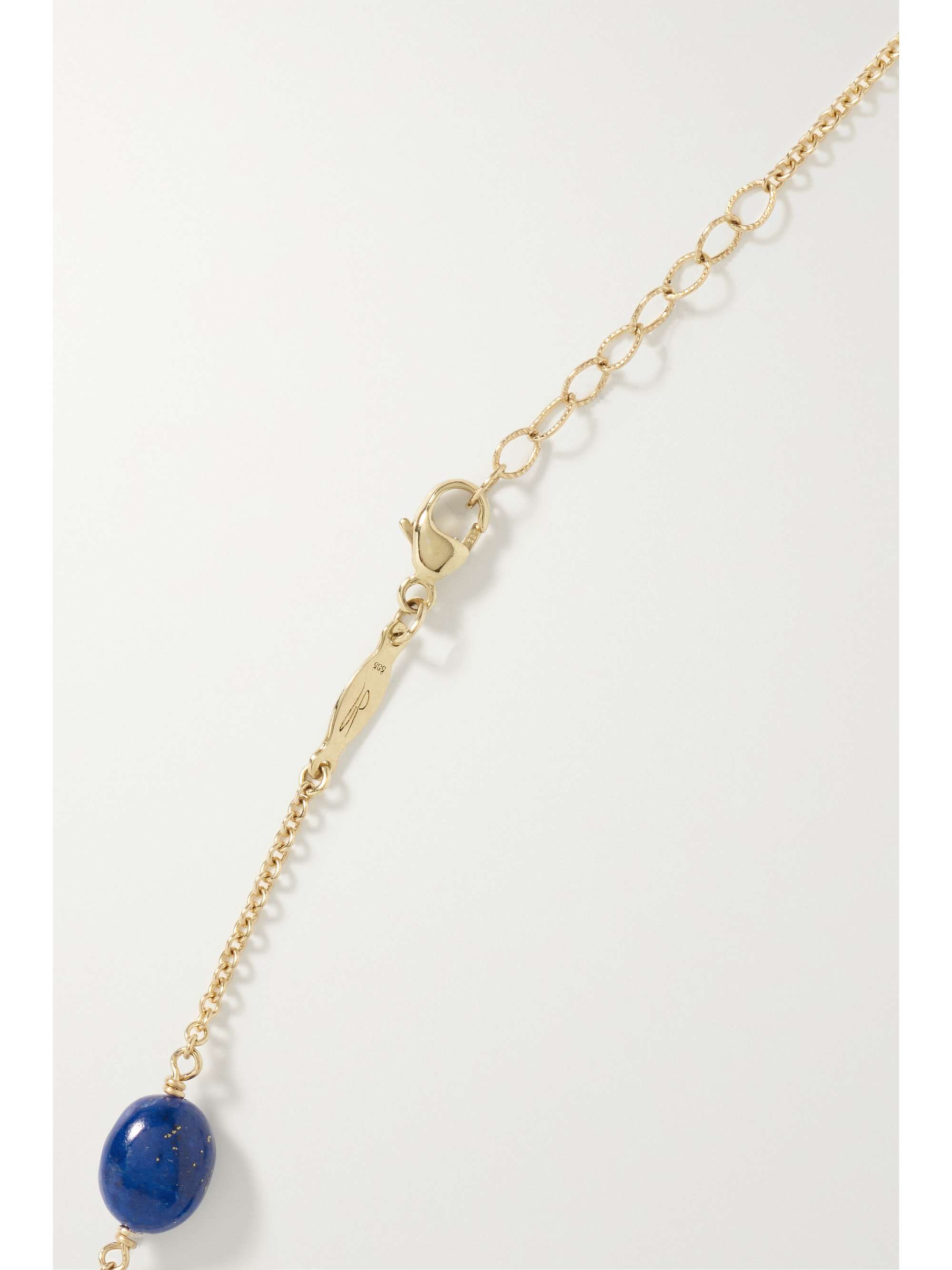 JACQUIE AICHE Shaker 14-karat gold, diamond and lapis lazuli anklet
