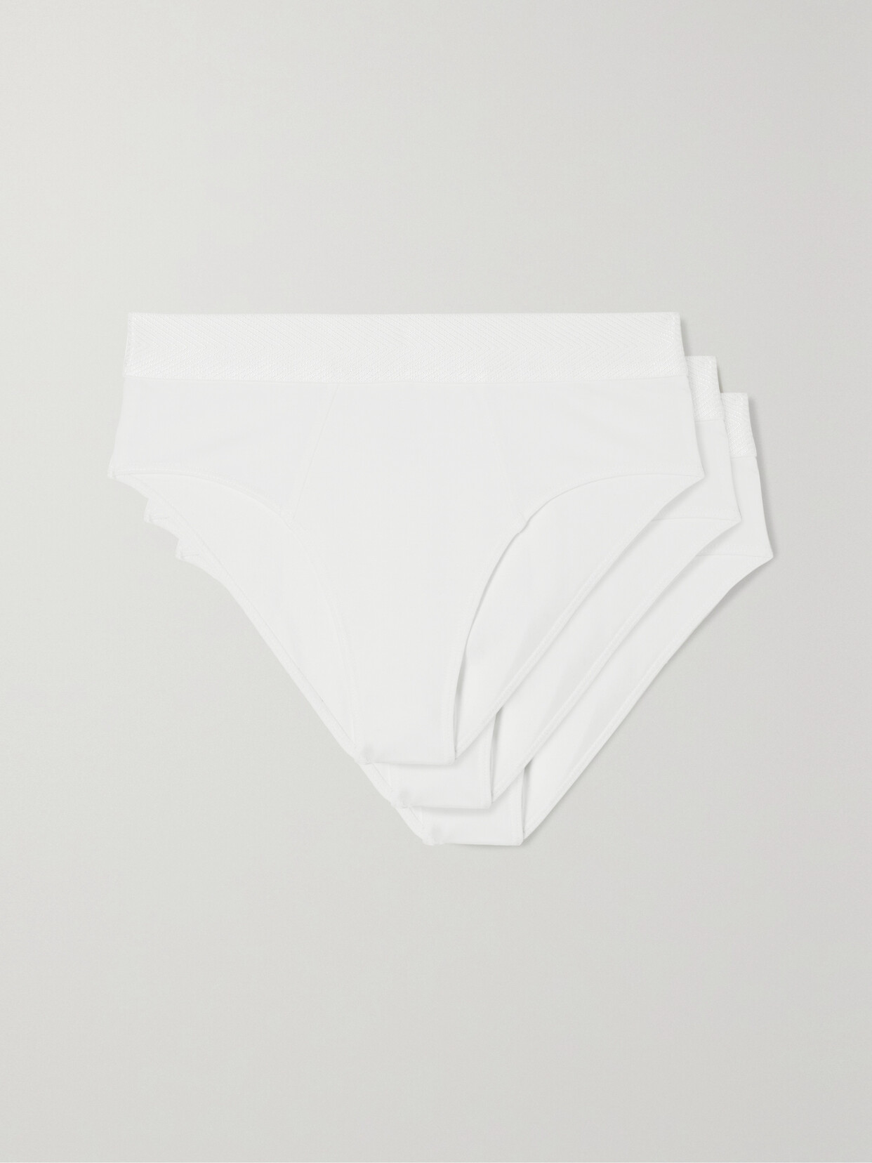 Cdlp High Brief Set Of Three Tencel Lyocell-blend Briefs In White