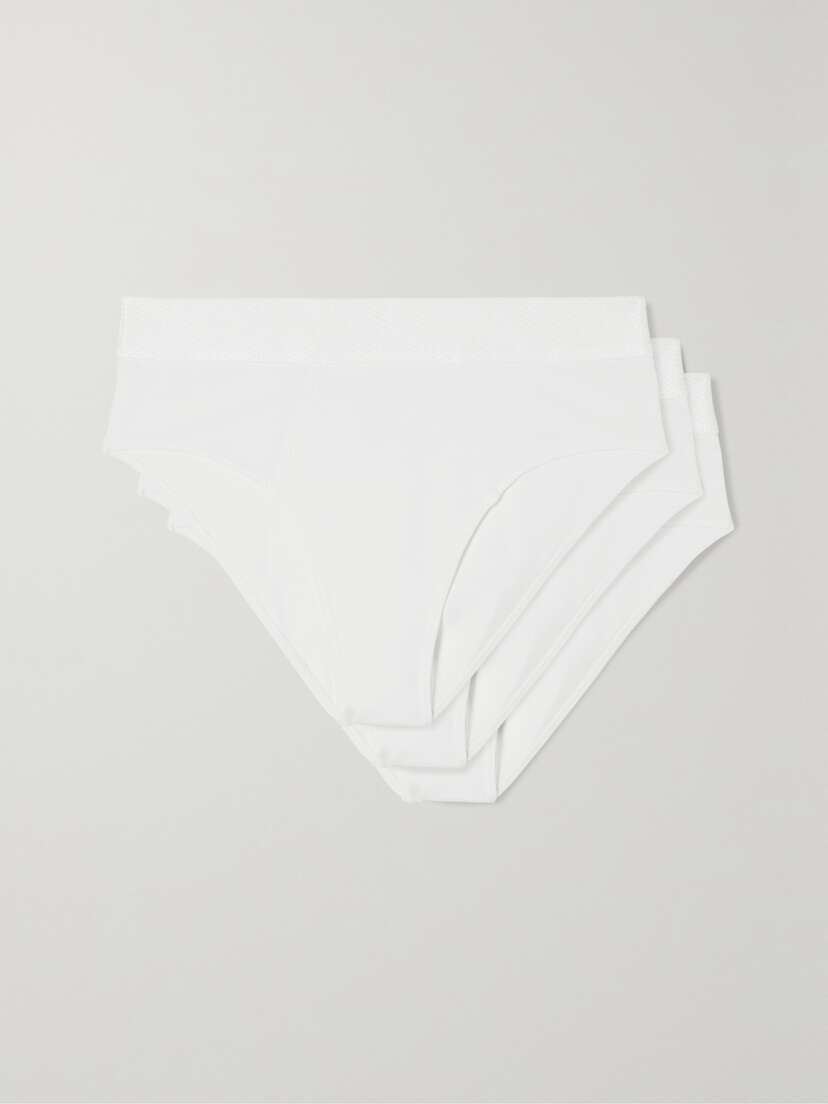 CDLP + Net Sustain High Brief Set Of Three Tencel Lyocell-blend Briefs
