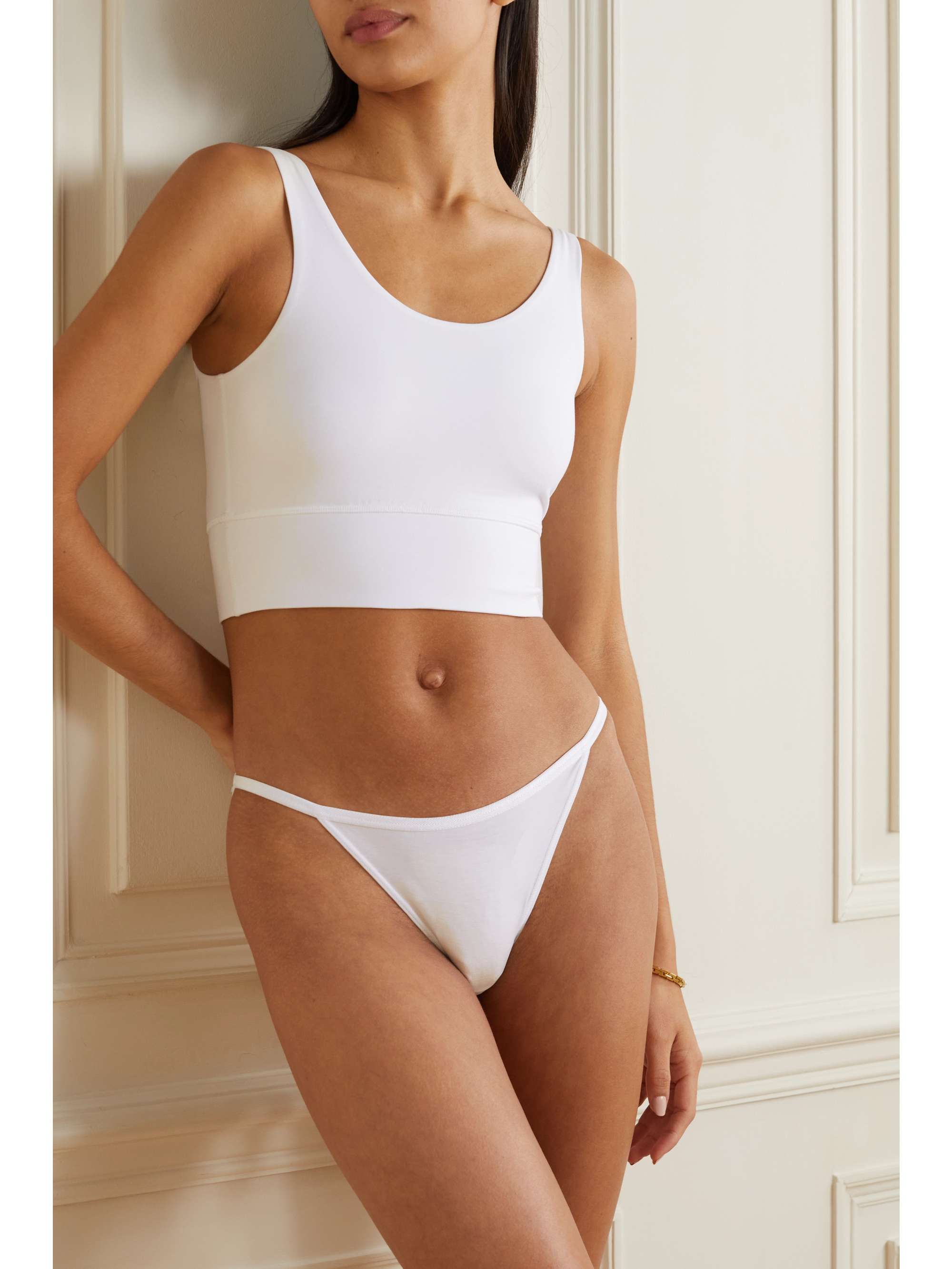 CDLP Cropped stretch-TENCEL Lyocell top