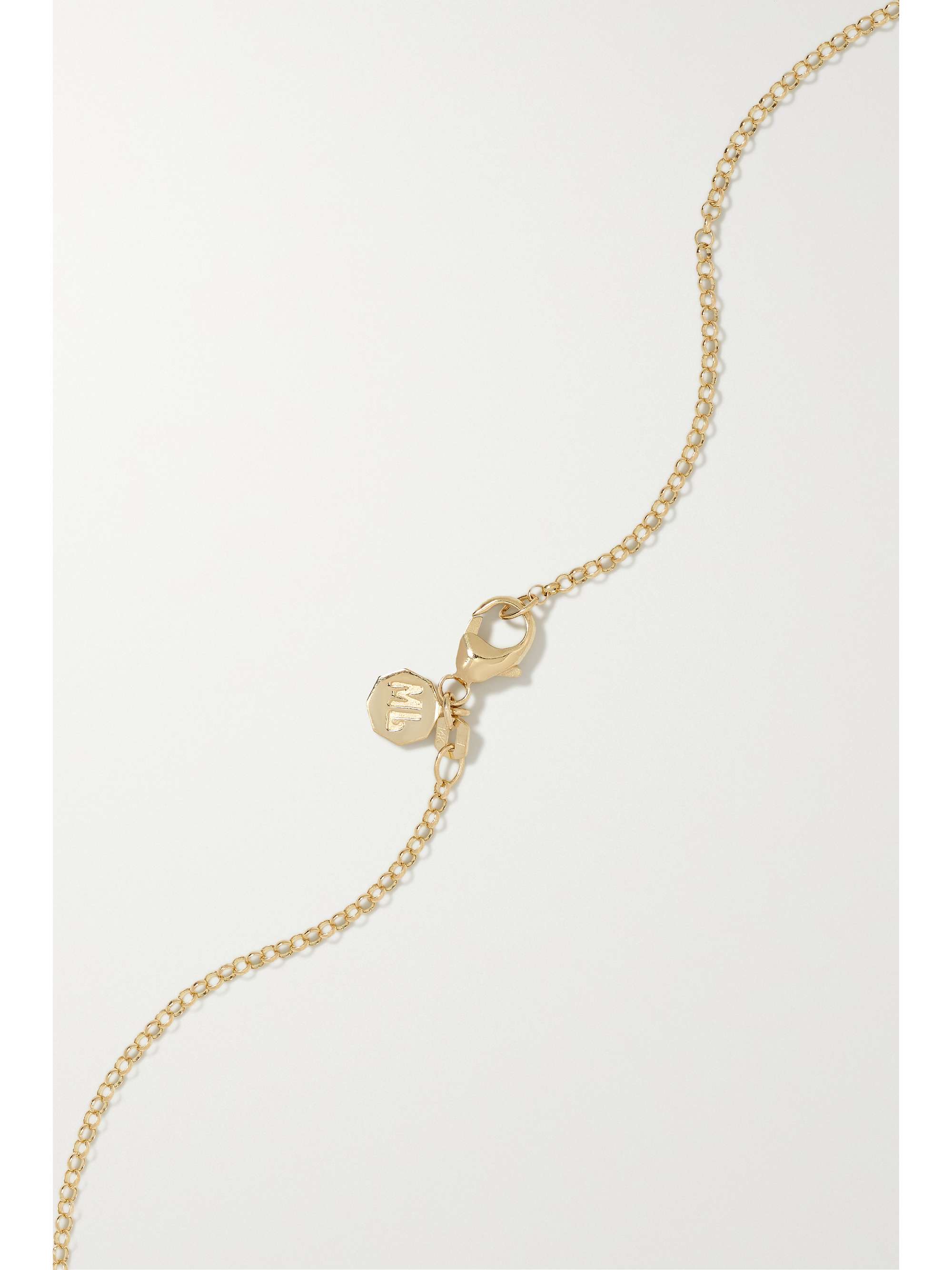 MARLO LAZ Mini Open Heart 14-karat gold diamond necklace