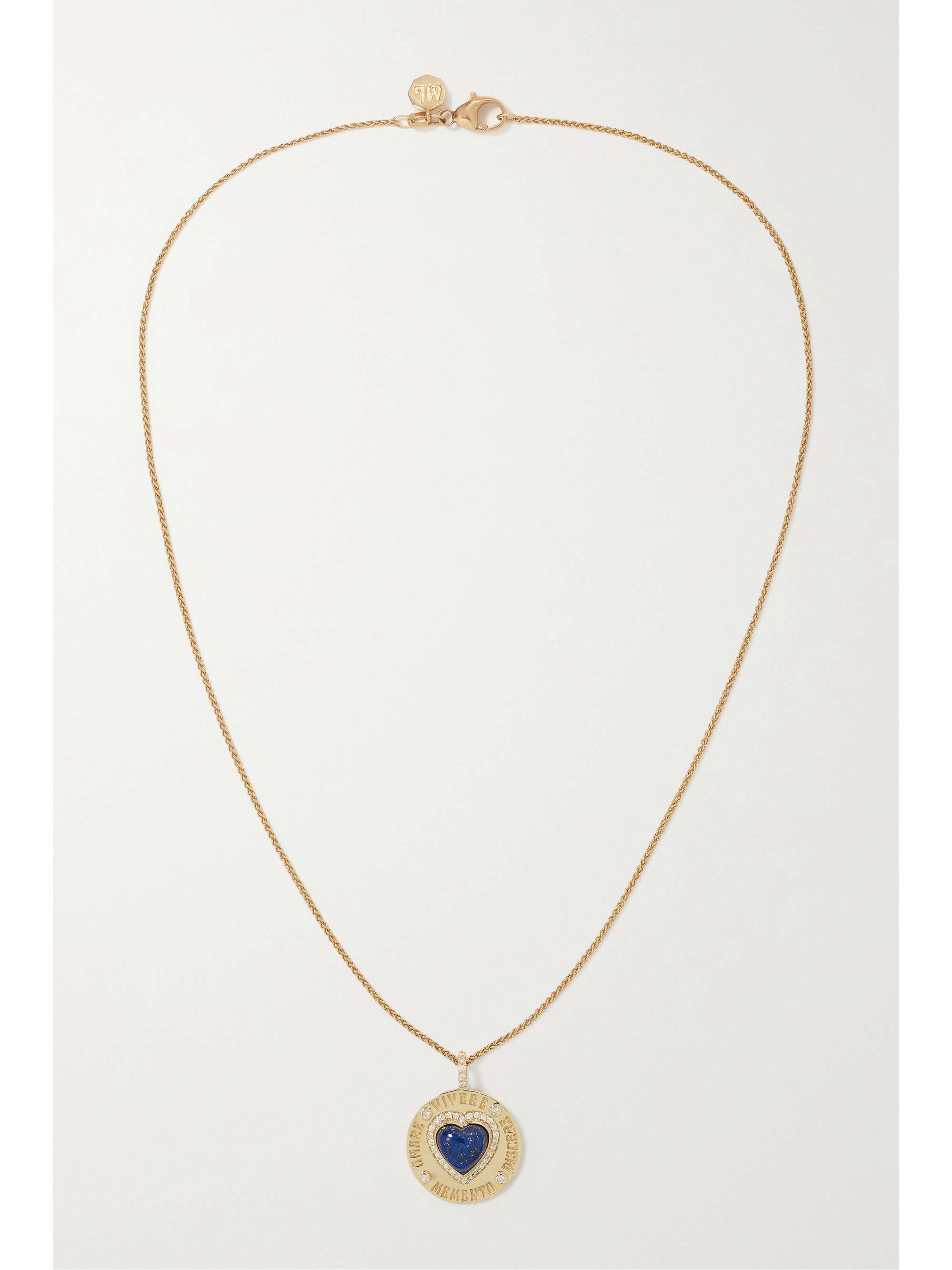 MARLO LAZ Momento 14-karat gold, turquoise and diamond necklace