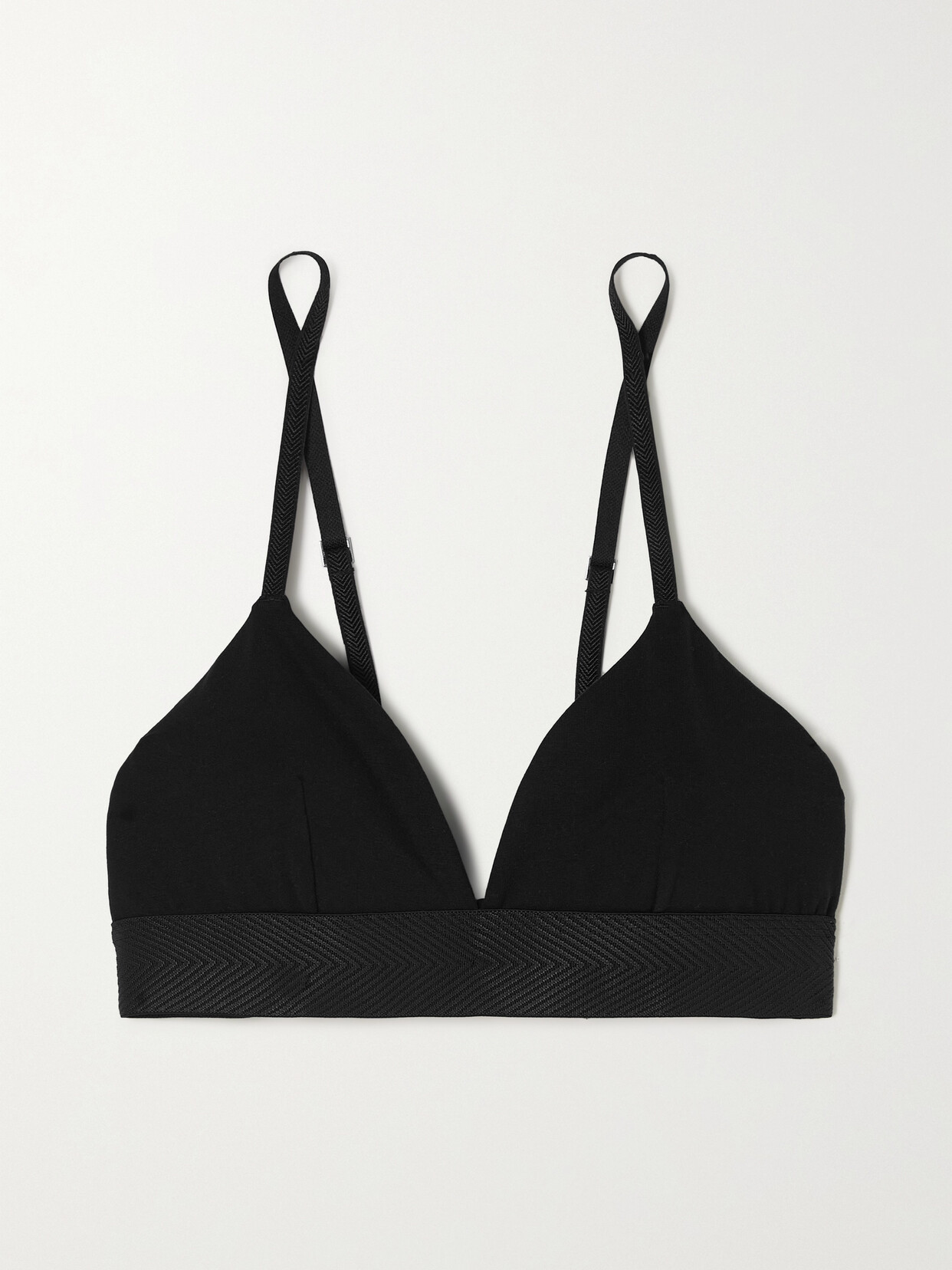 Cdlp Stretch-tencel Lyocell Soft-cup Triangle Bra In Black