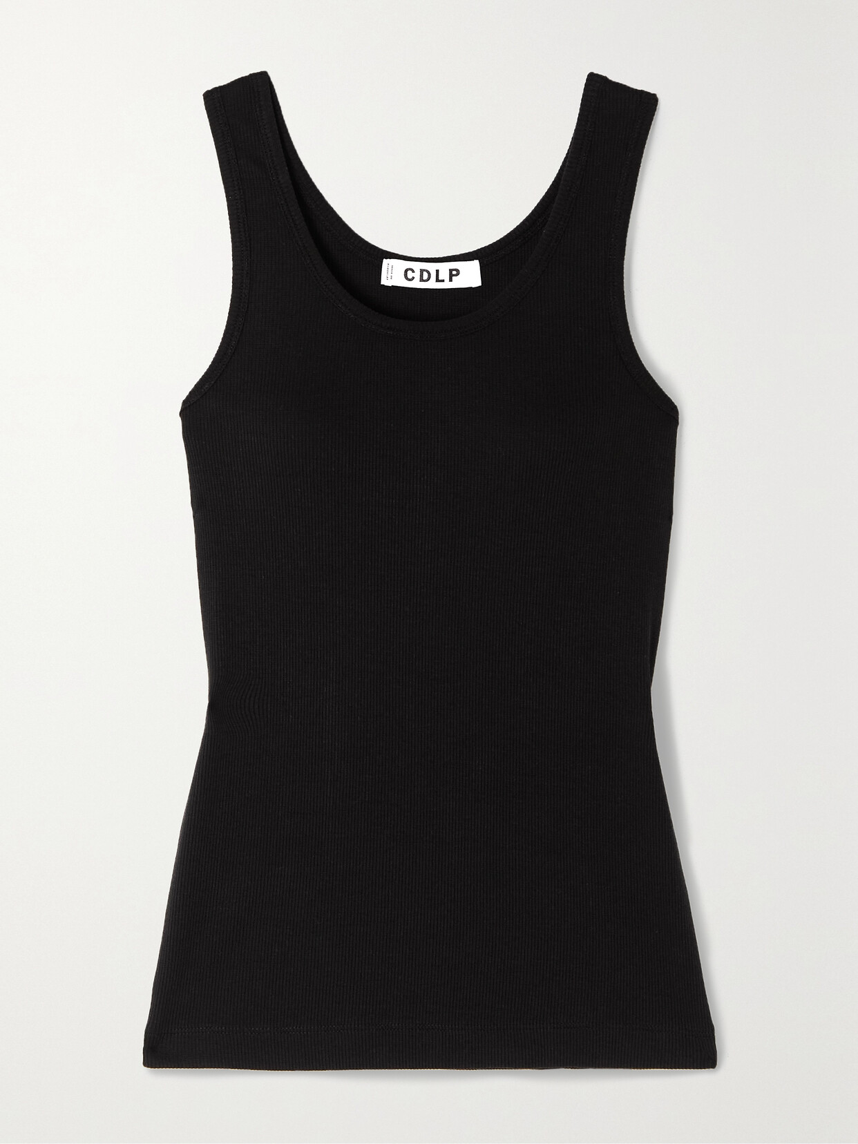 Shop Cdlp + Net Sustain Ribbed Tencel Lyocell-blend Tank In Black