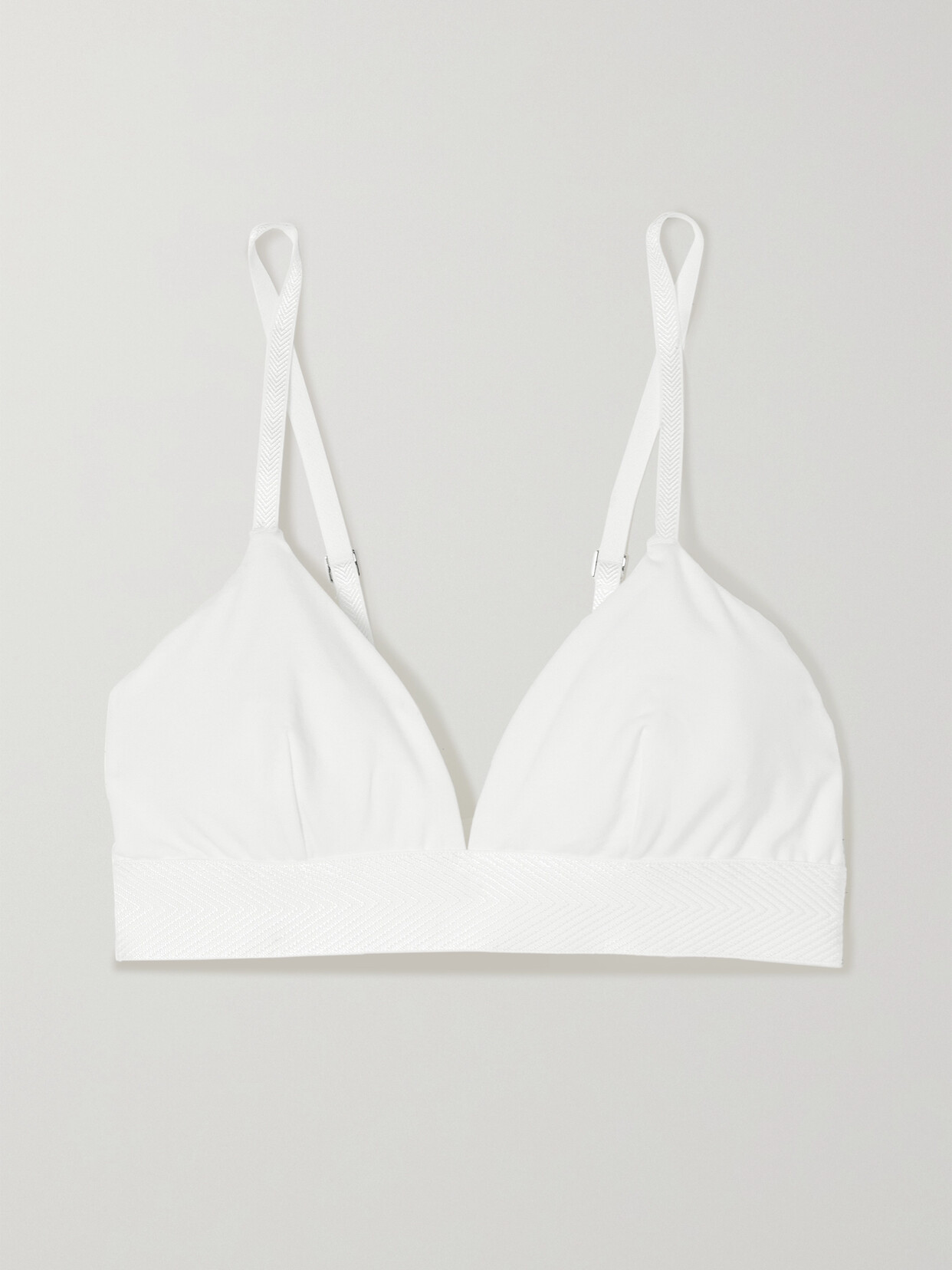 CDLP - + Net Sustain Stretch-tencel Lyocell Soft-cup Triangle Bra - White