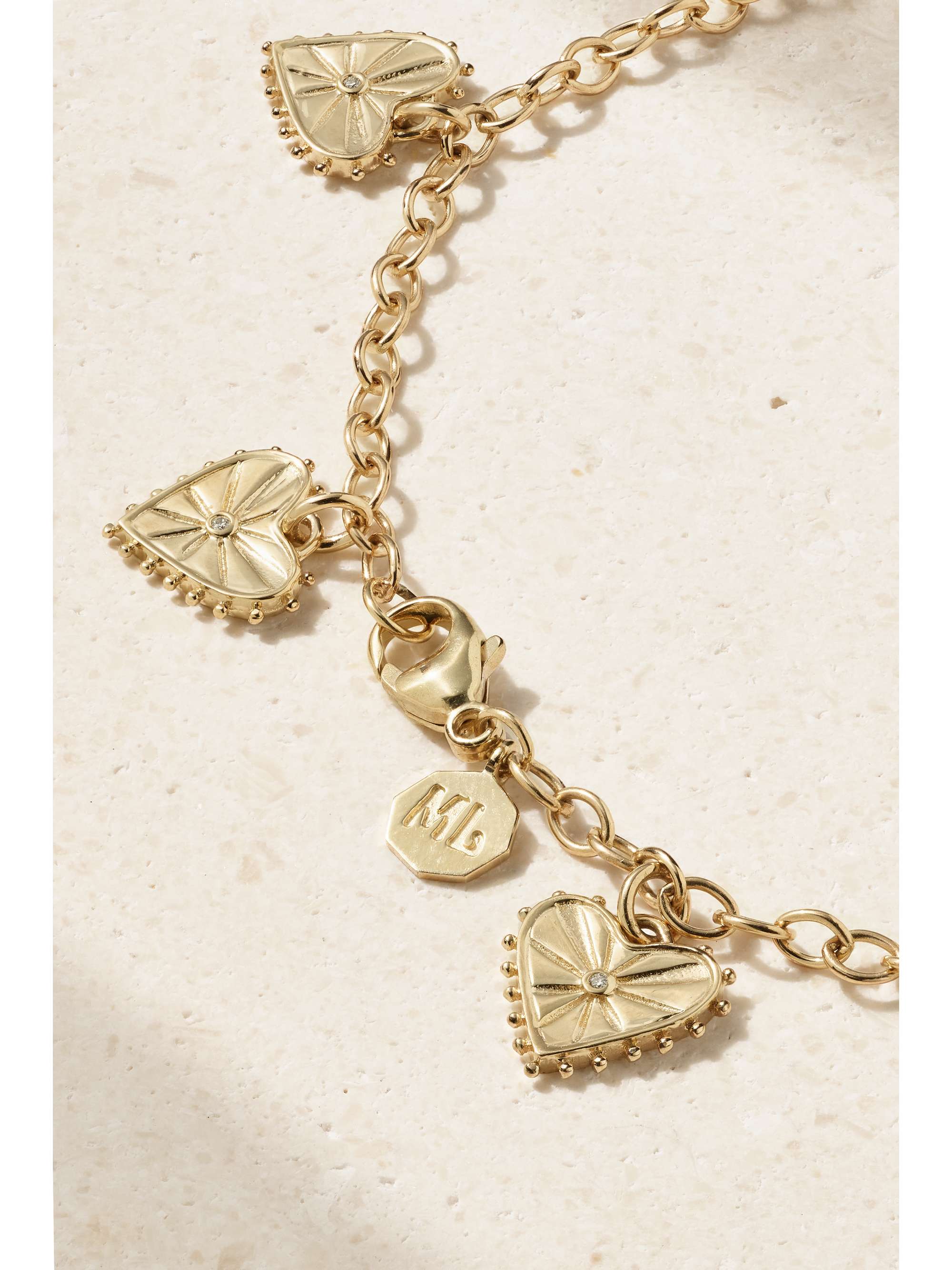 MARLO LAZ Agape 14-karat gold diamond anklet