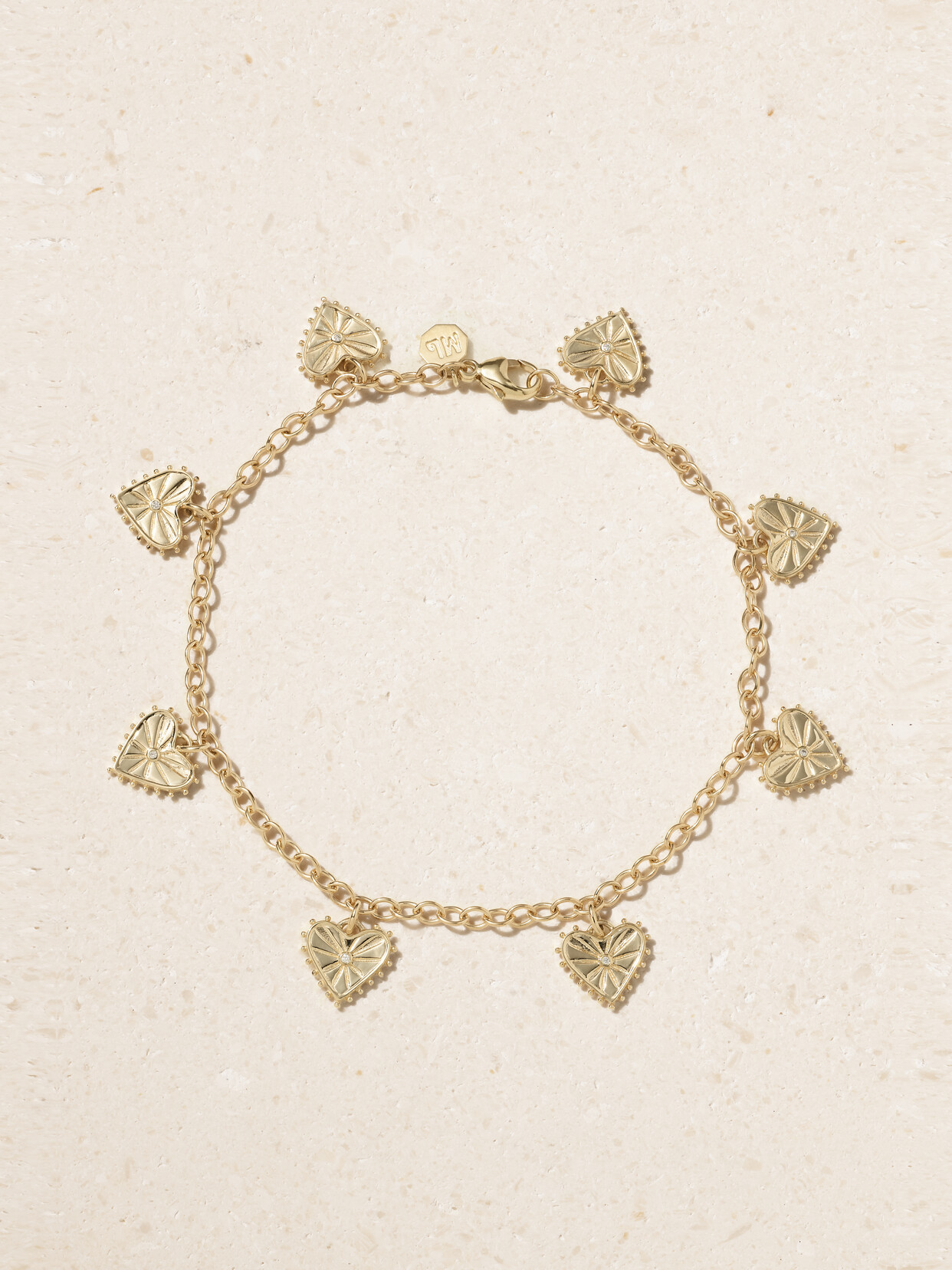 Shop Marlo Laz Agape 14-karat Gold Diamond Anklet