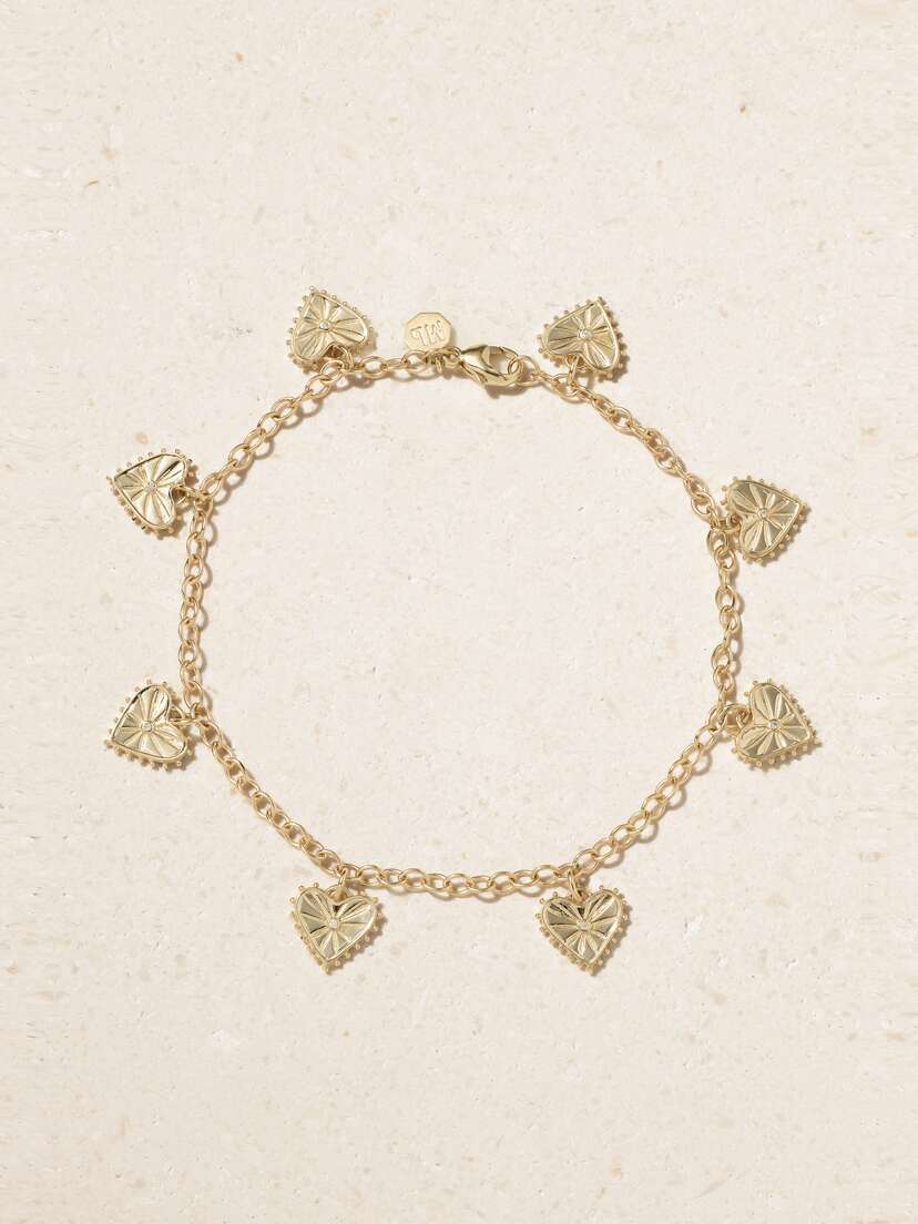 Marlo Laz Agape 14-karat Gold Diamond Anklet