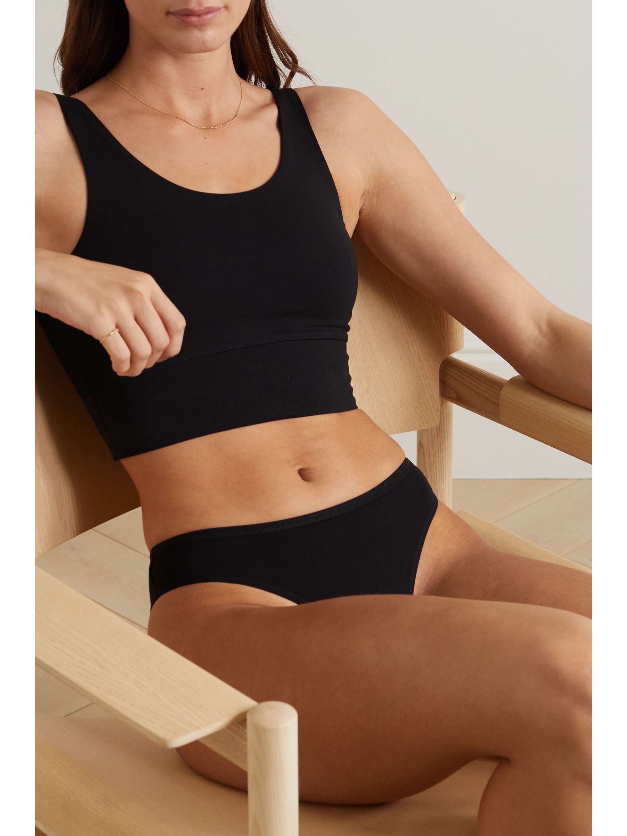 CDLP Cropped stretch-TENCEL Lyocell top