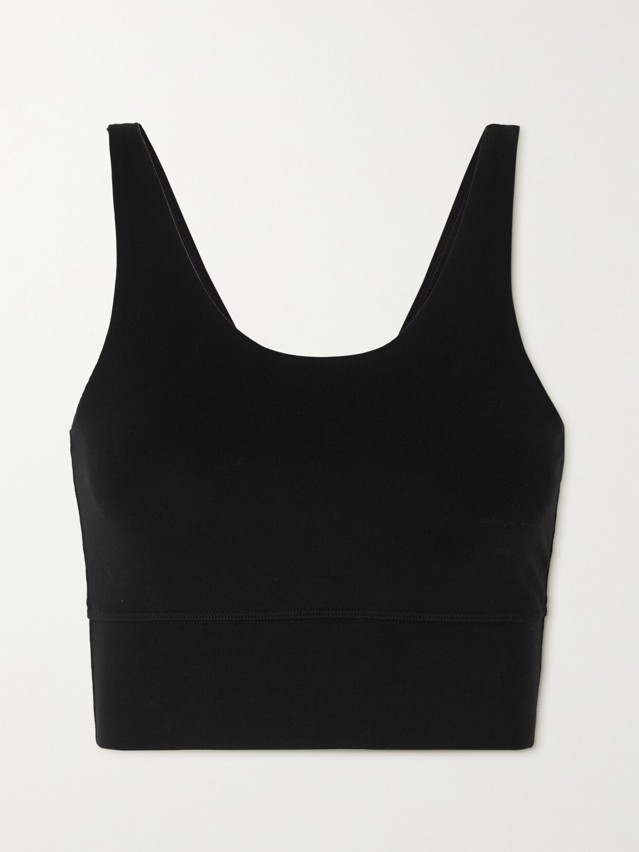 Cdlp Cropped Stretch-tencel Lyocell Top In Black