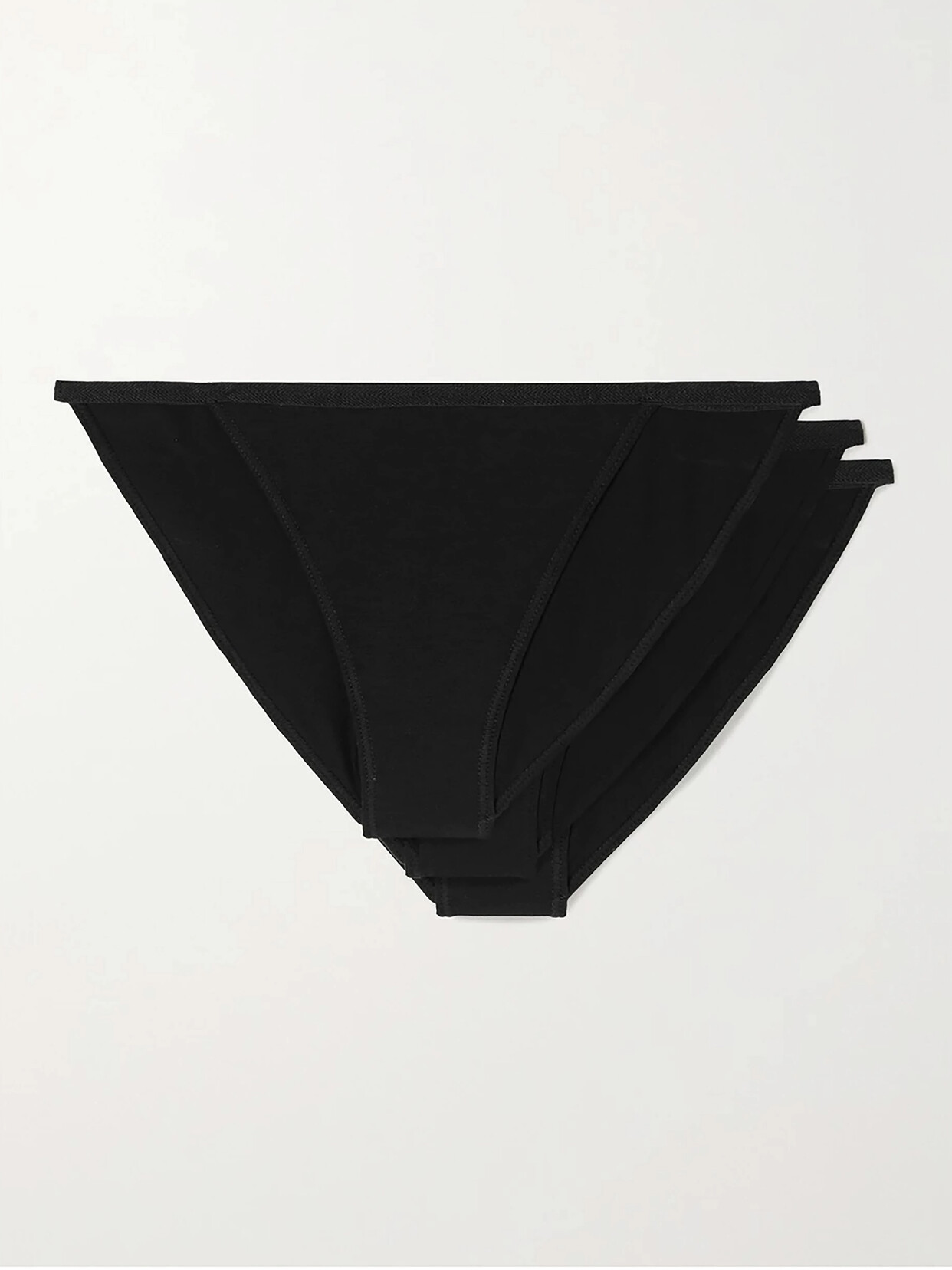 Cdlp Set Of Three Tencel Lyocell-blend Briefs In Black