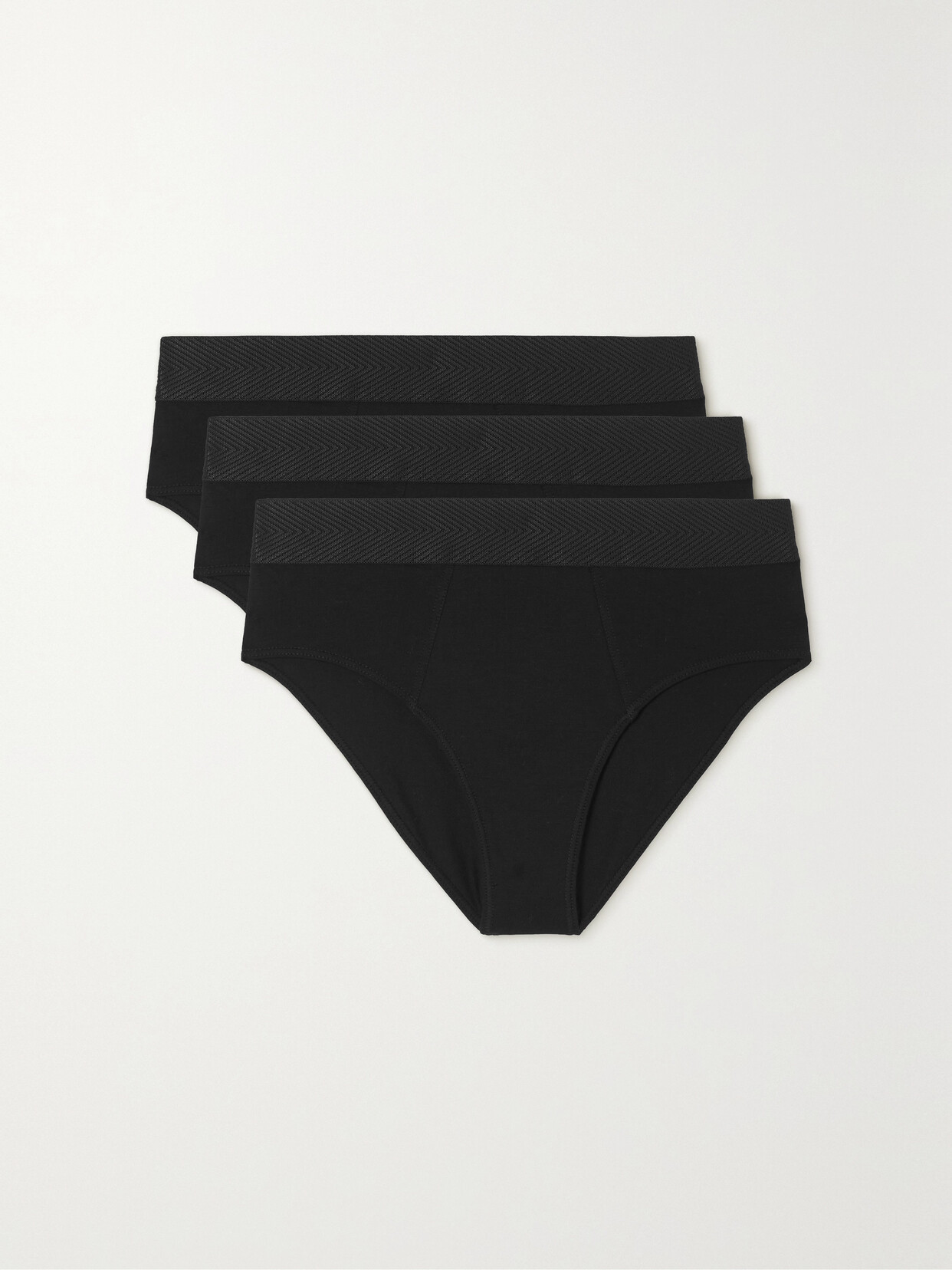 Cdlp High Brief Set Of Three Tencel Lyocell-blend Briefs In Black