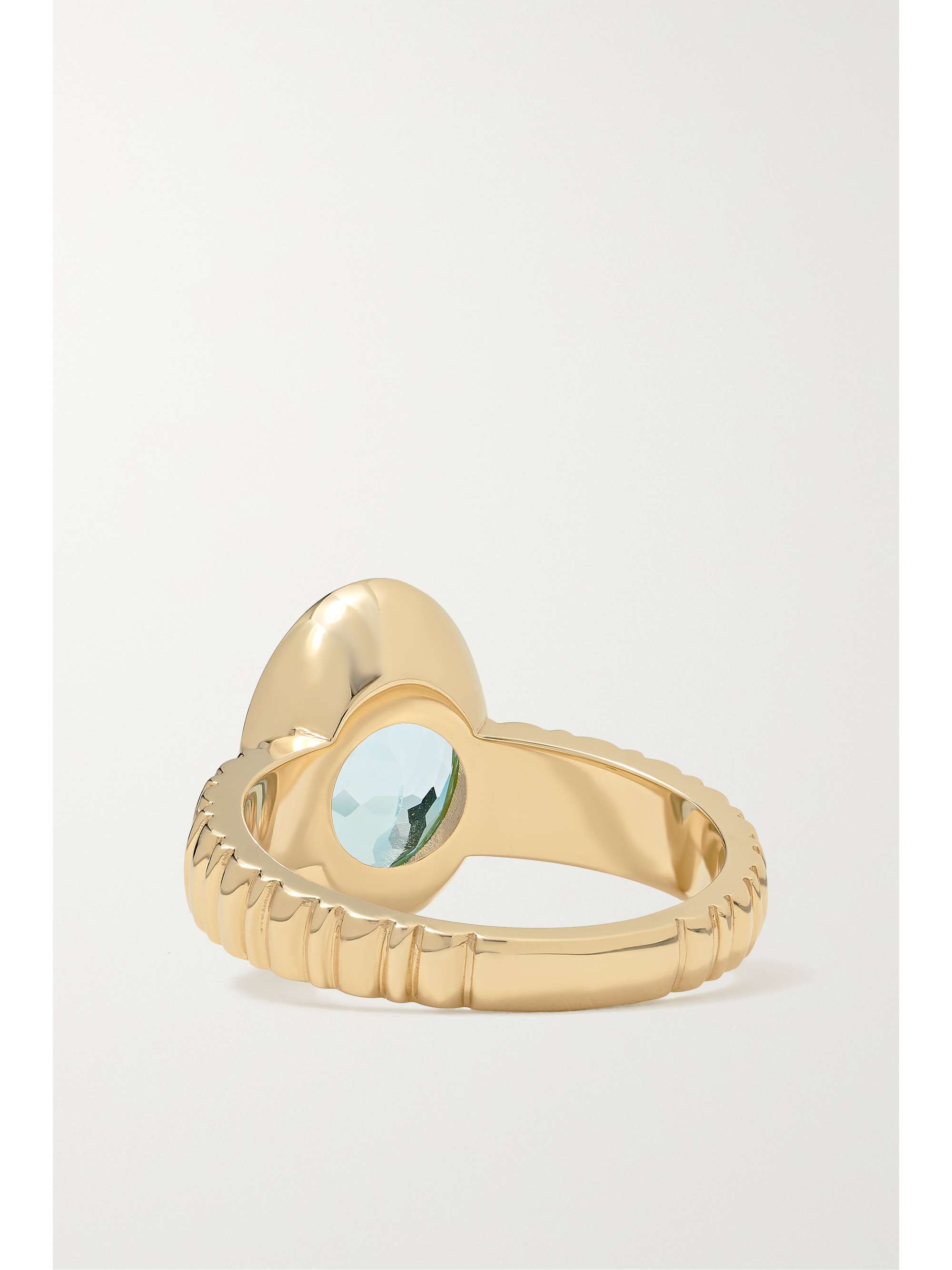 MARLO LAZ Anjuli 14-karat gold, aquamarine and diamond ring