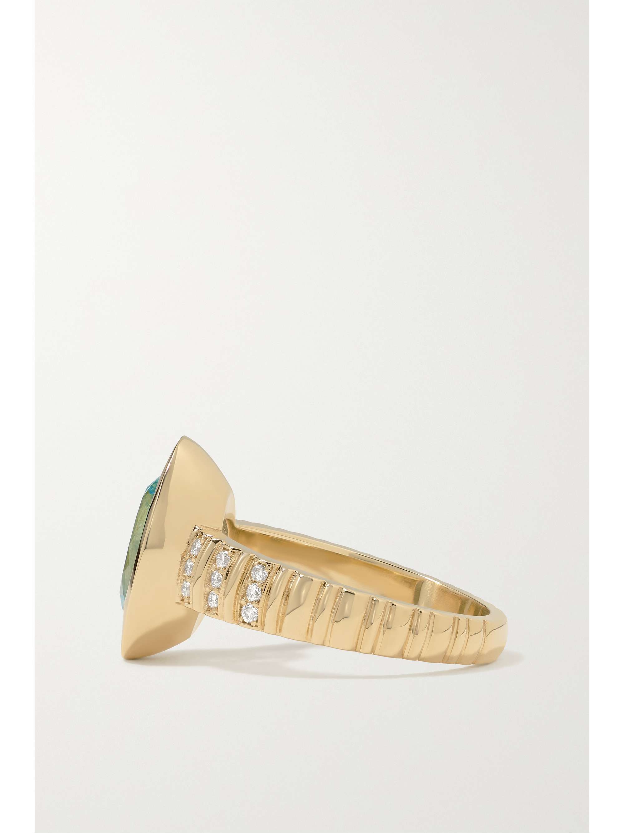 MARLO LAZ Anjuli 14-karat gold, aquamarine and diamond ring