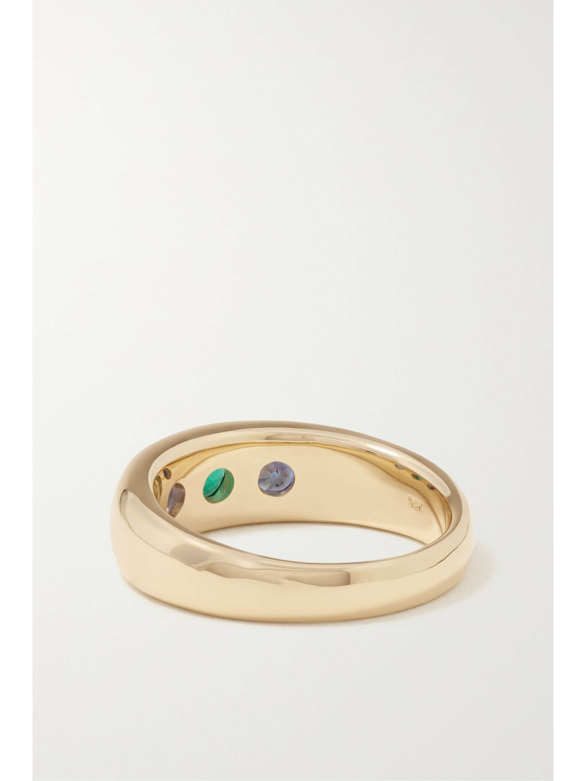 MARLO LAZ Gemma 14-karat gold, sapphire and emerald ring