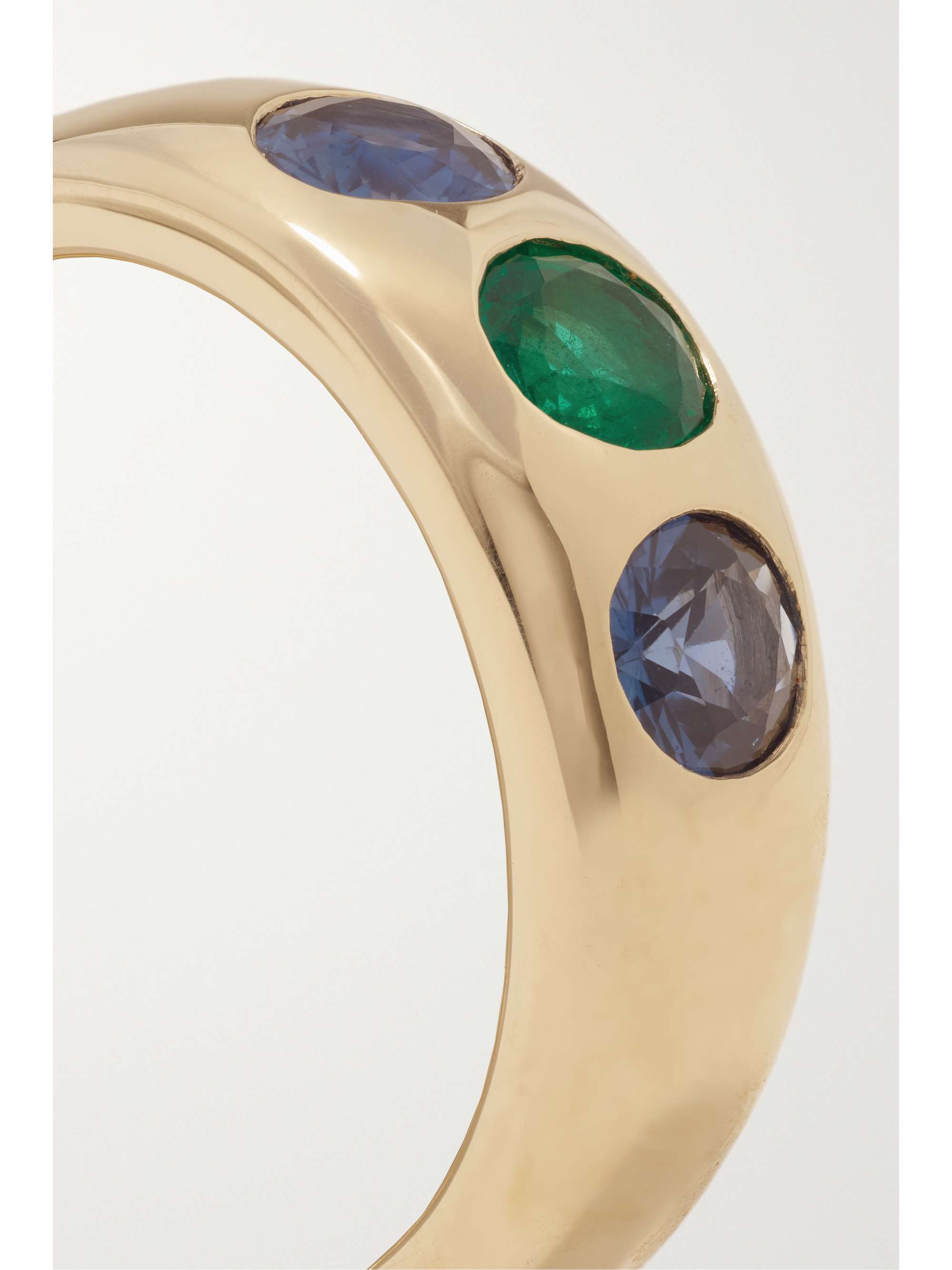 MARLO LAZ Gemma 14-karat gold, sapphire and emerald ring