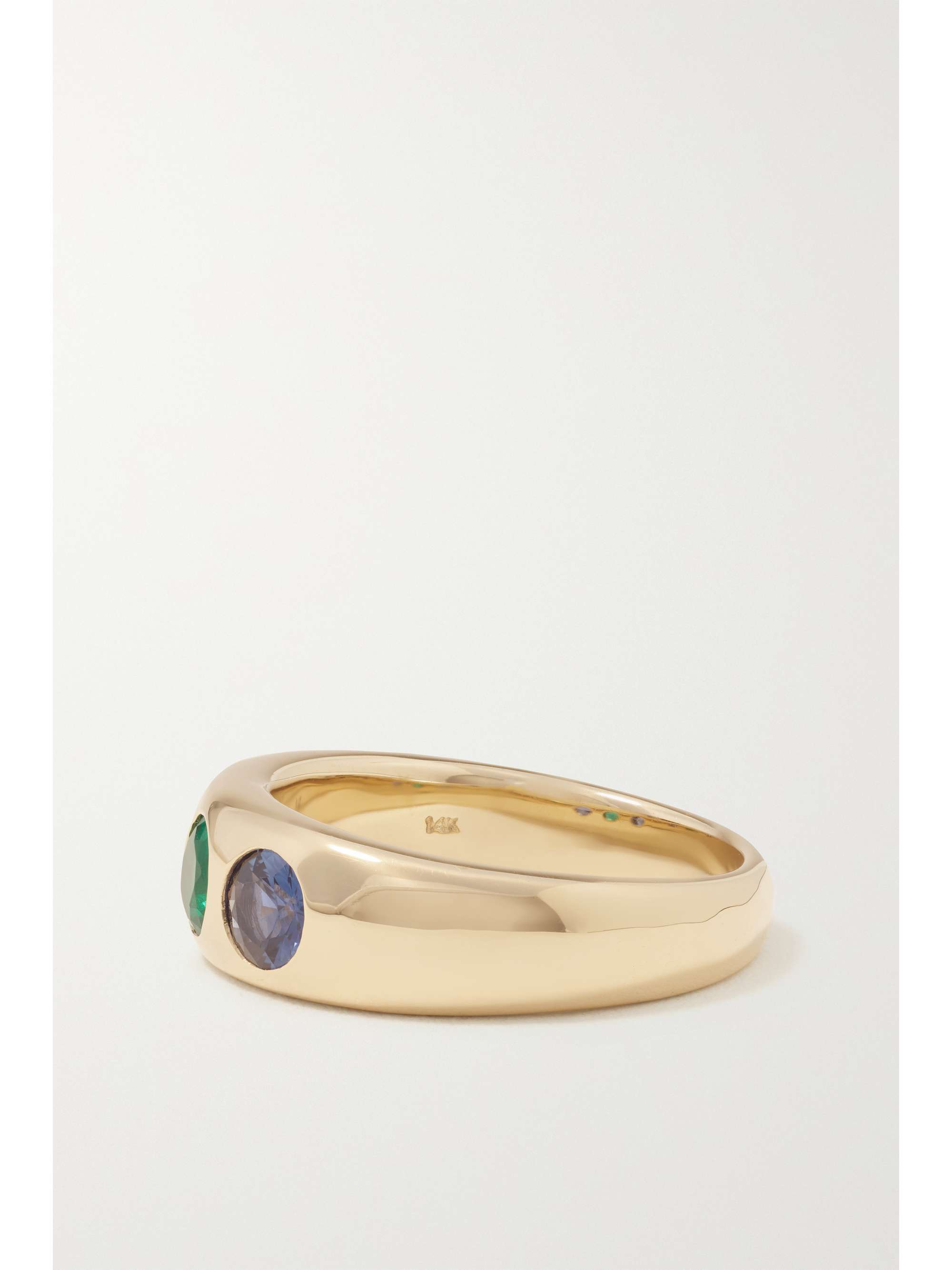 MARLO LAZ Gemma 14-karat gold, sapphire and emerald ring