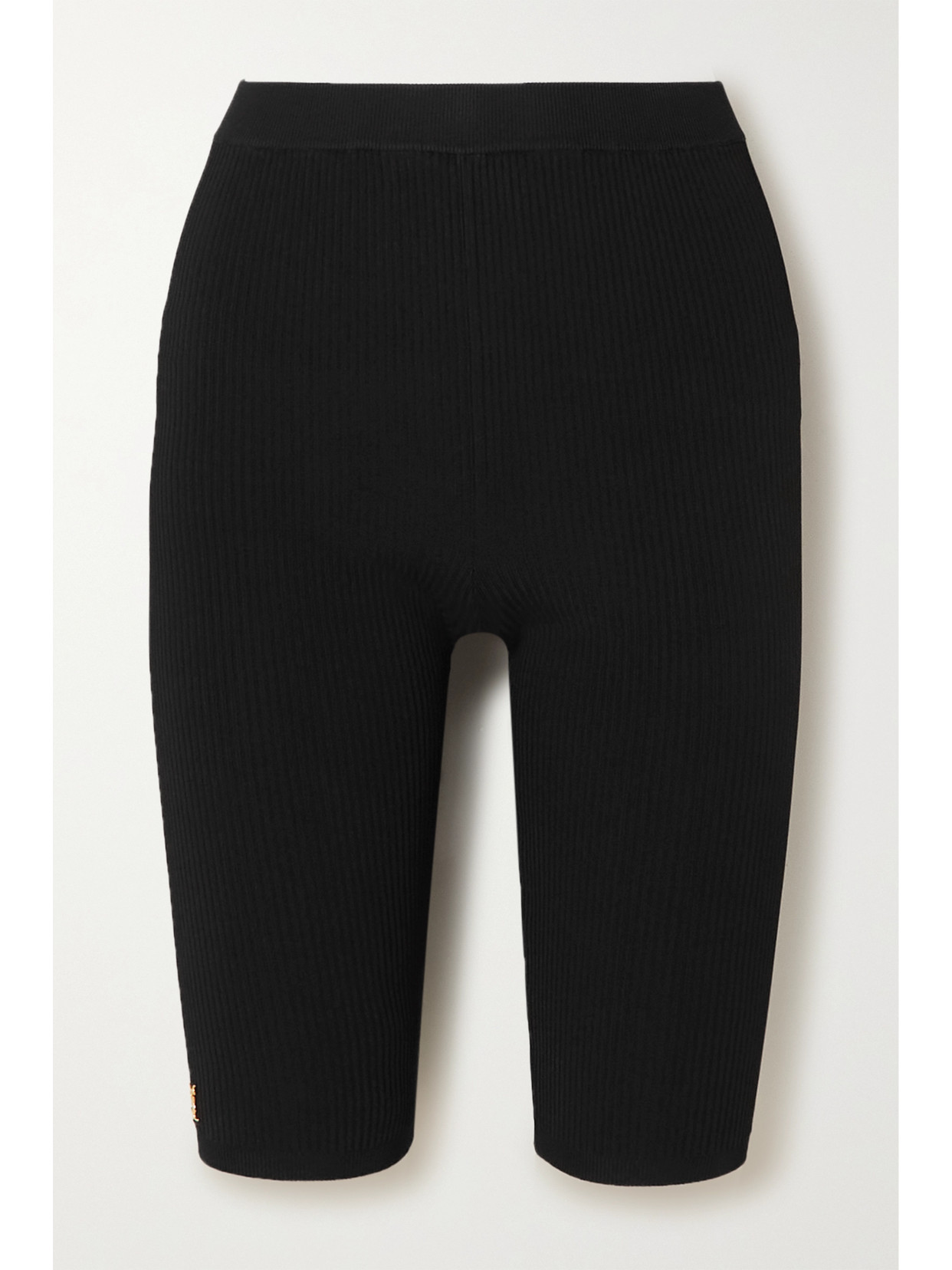 SAINT LAURENT Ribbed-knit Cycling Shorts - Black