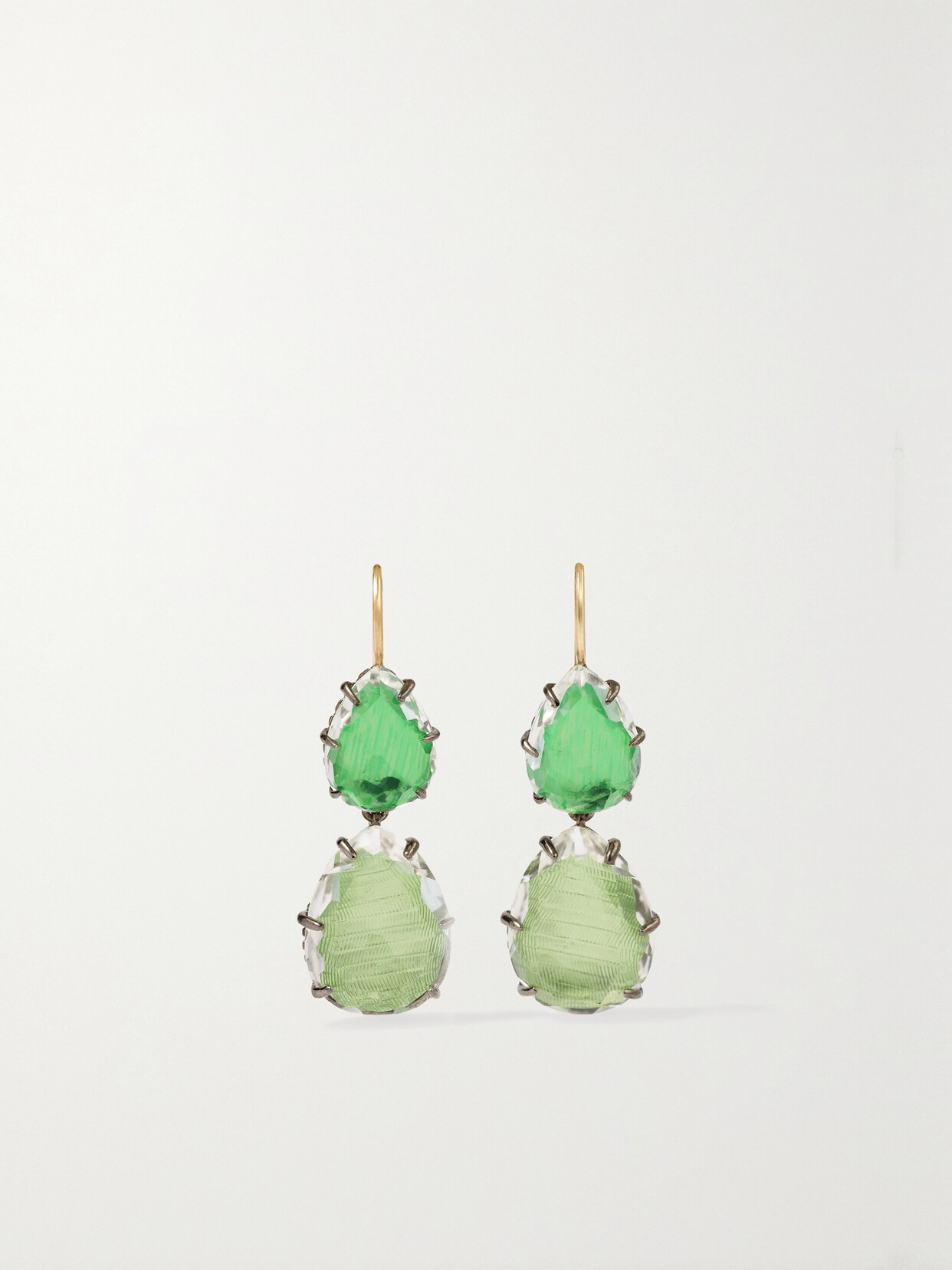 Larkspur & Hawk - Caterina Large Rhodium-dipped Quartz Earrings - Gold 22 Awaiting product image