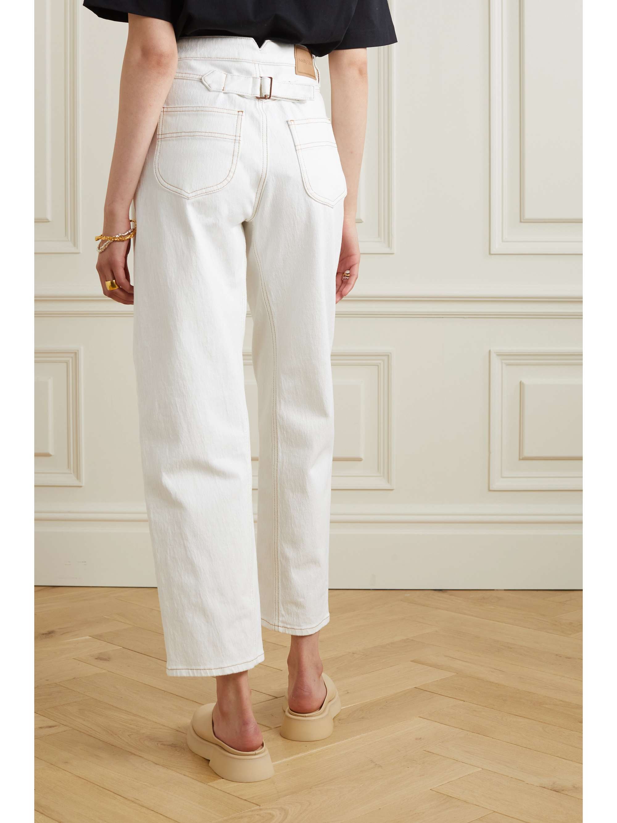SEE BY CHLOÉ Stretch-denim high-rise straight-leg jeans