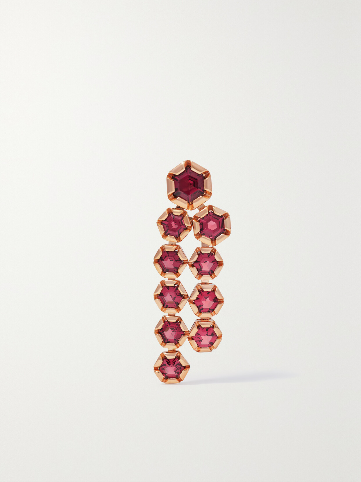 Selim Mouzannar Rose De France 18-karat Pink Gold Rhodolite Single Earring - Rose gold