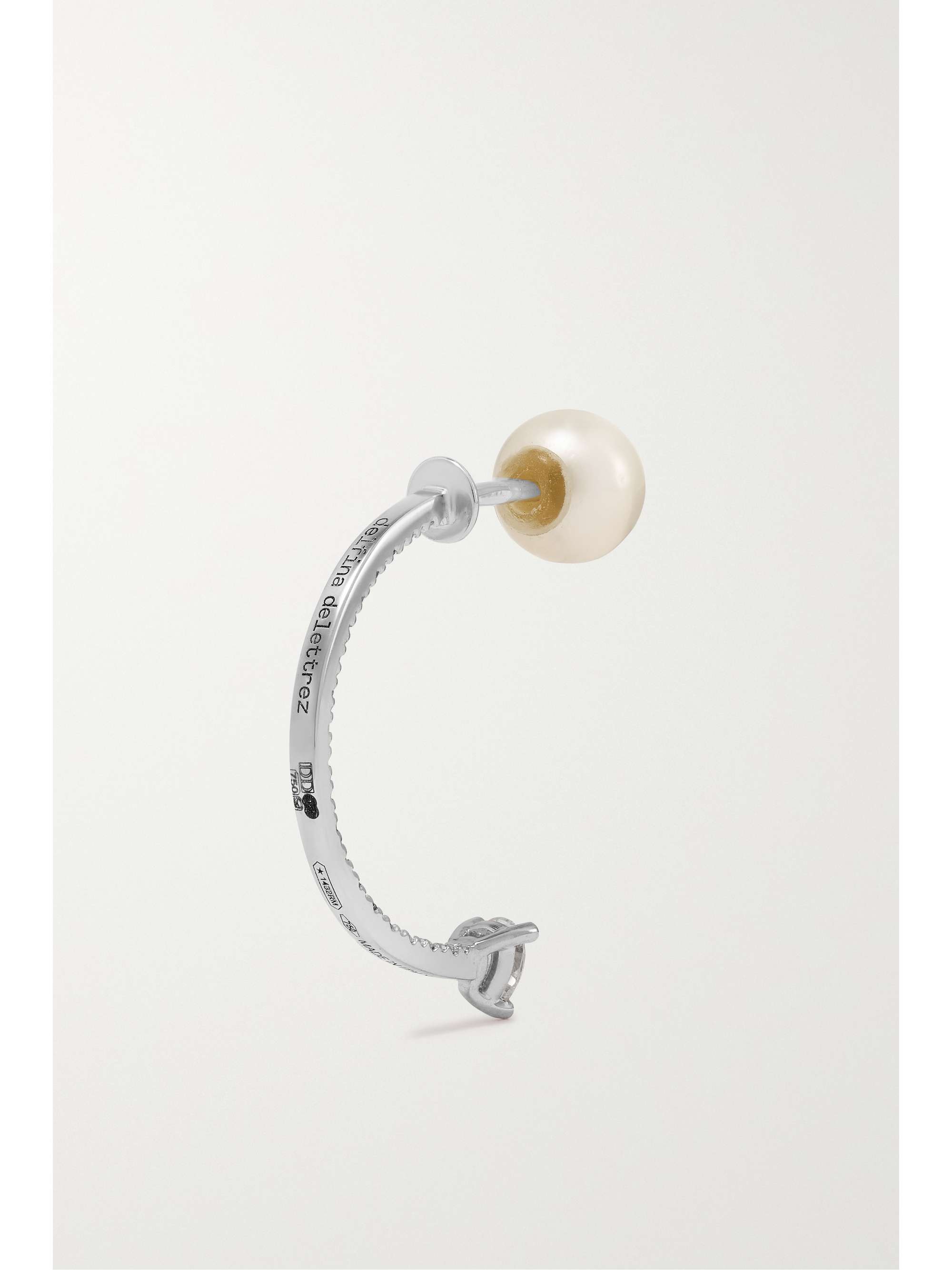 DELFINA DELETTREZ 18-karat white gold, pearl and diamond single earring