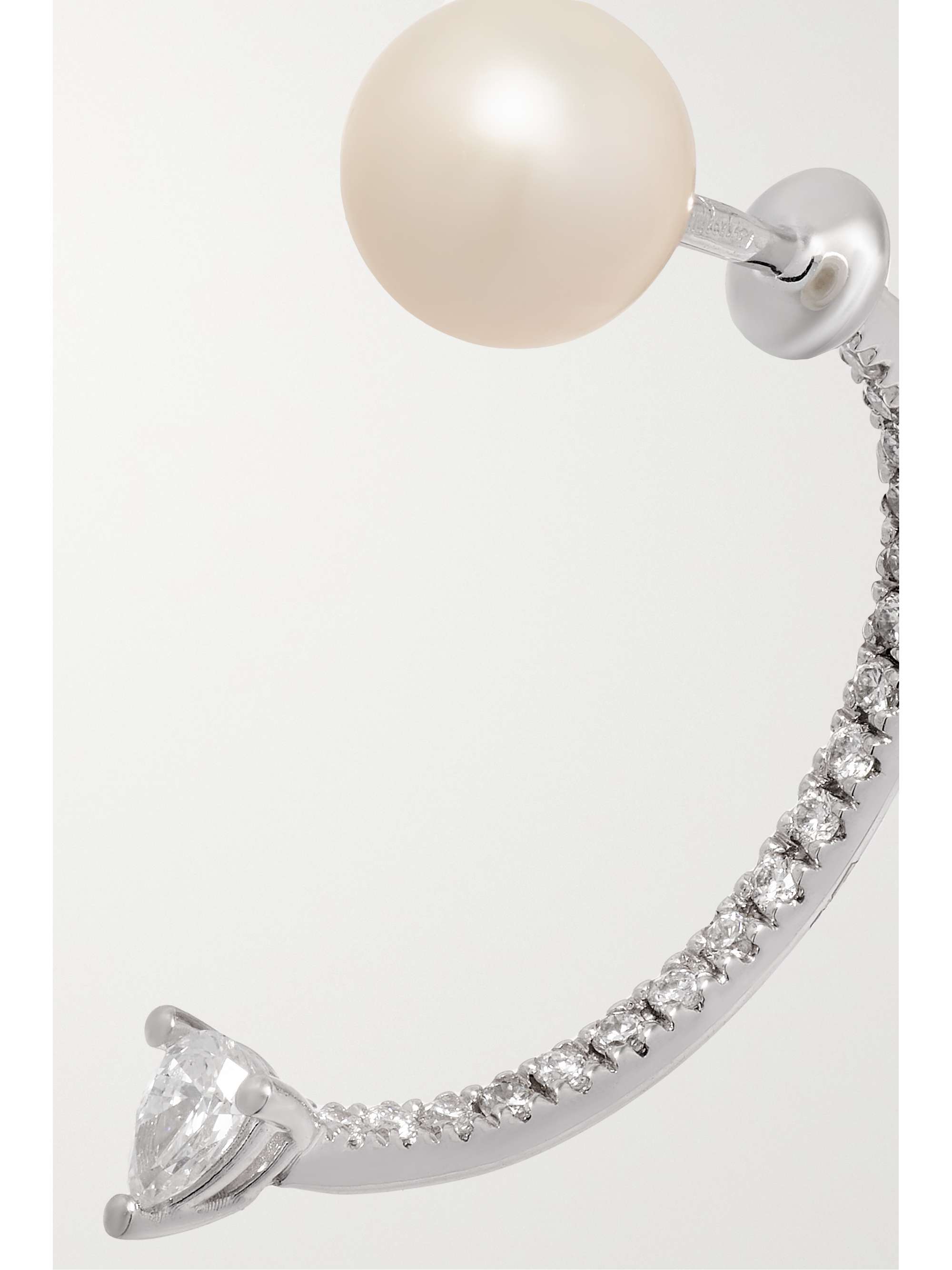 DELFINA DELETTREZ 18-karat white gold, pearl and diamond single earring