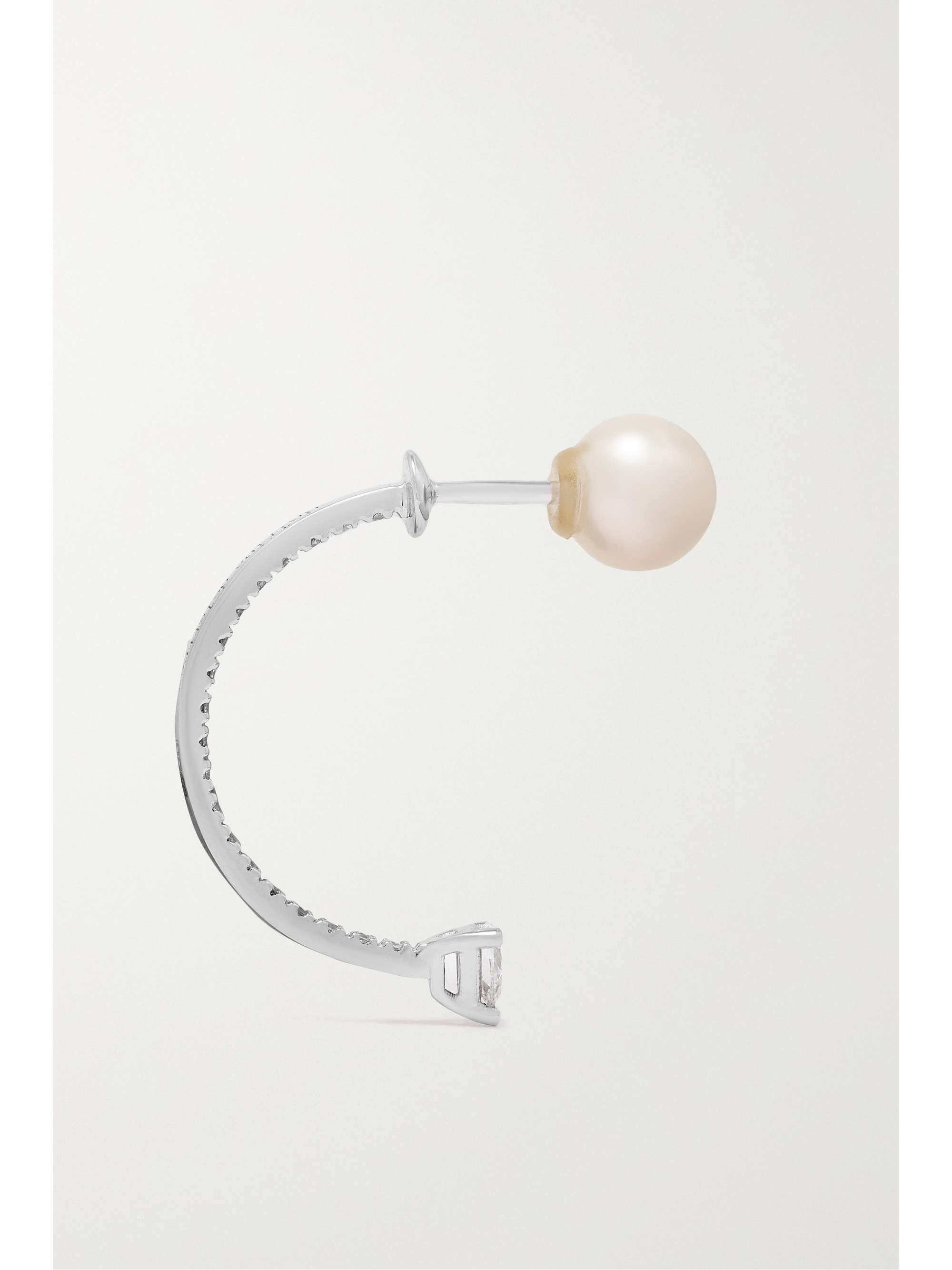 DELFINA DELETTREZ 18-karat white gold, pearl and diamond single earring