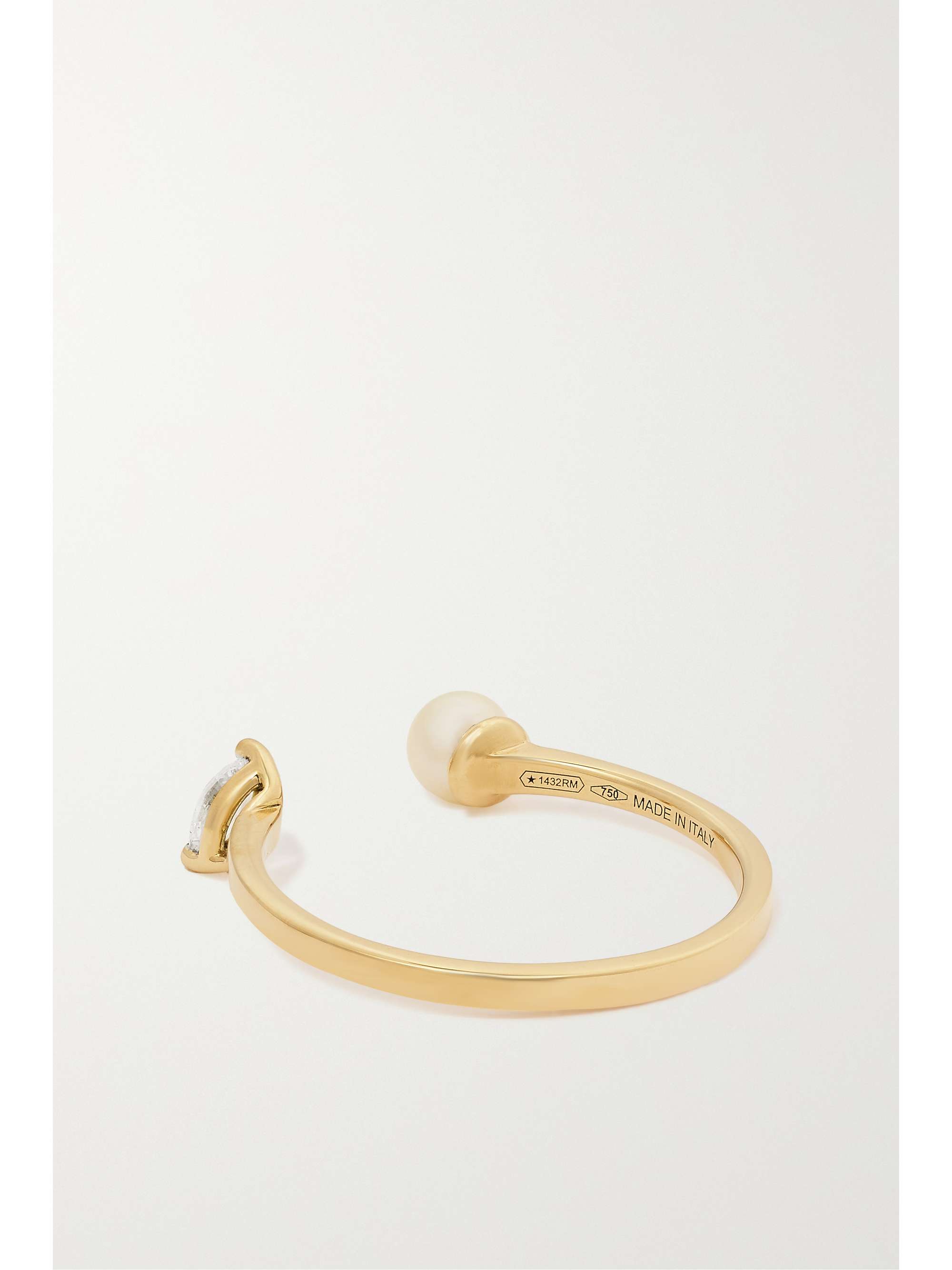 DELFINA DELETTREZ 18-karat gold, pearl and diamond ring