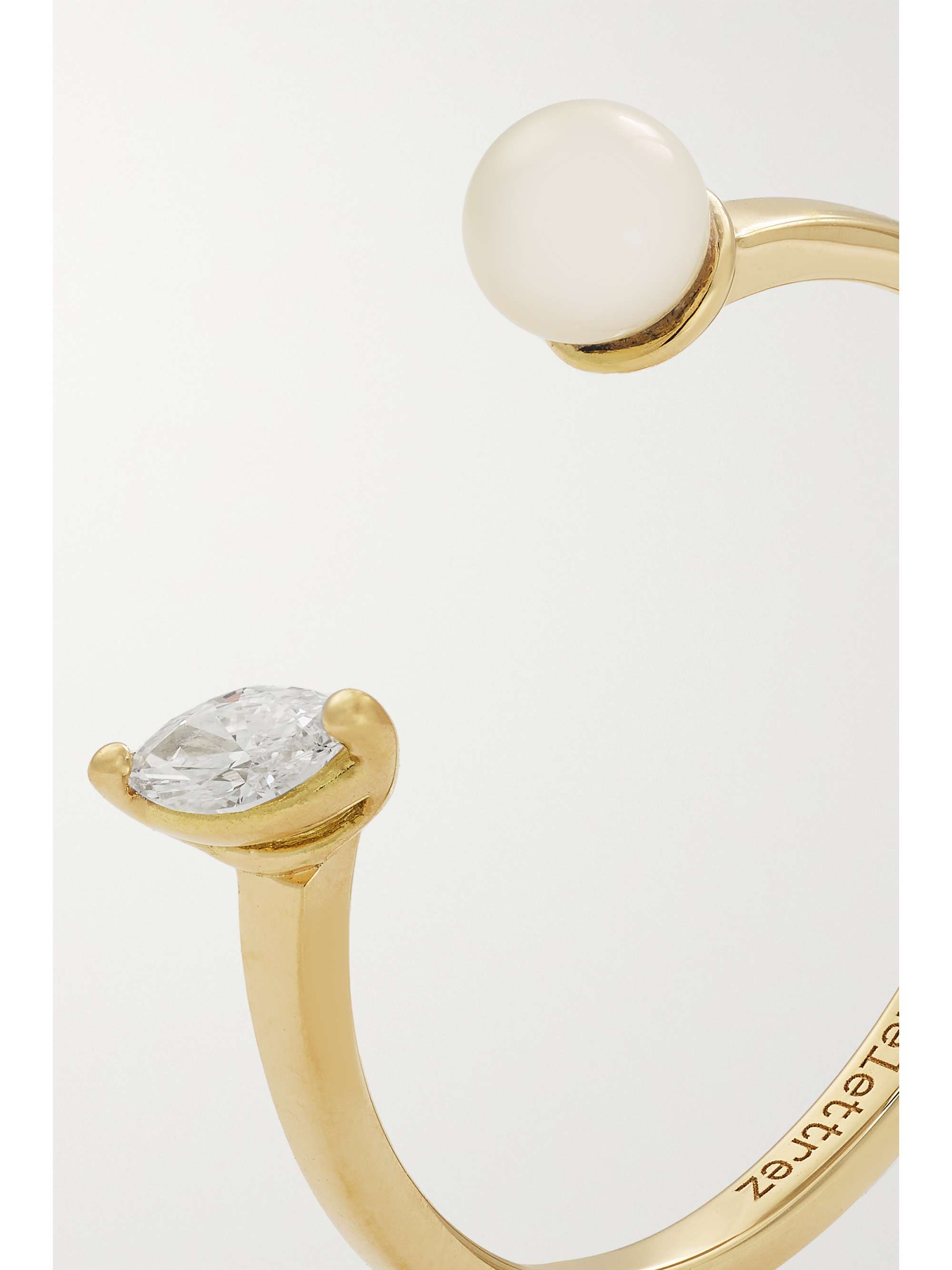 DELFINA DELETTREZ 18-karat gold, pearl and diamond ring