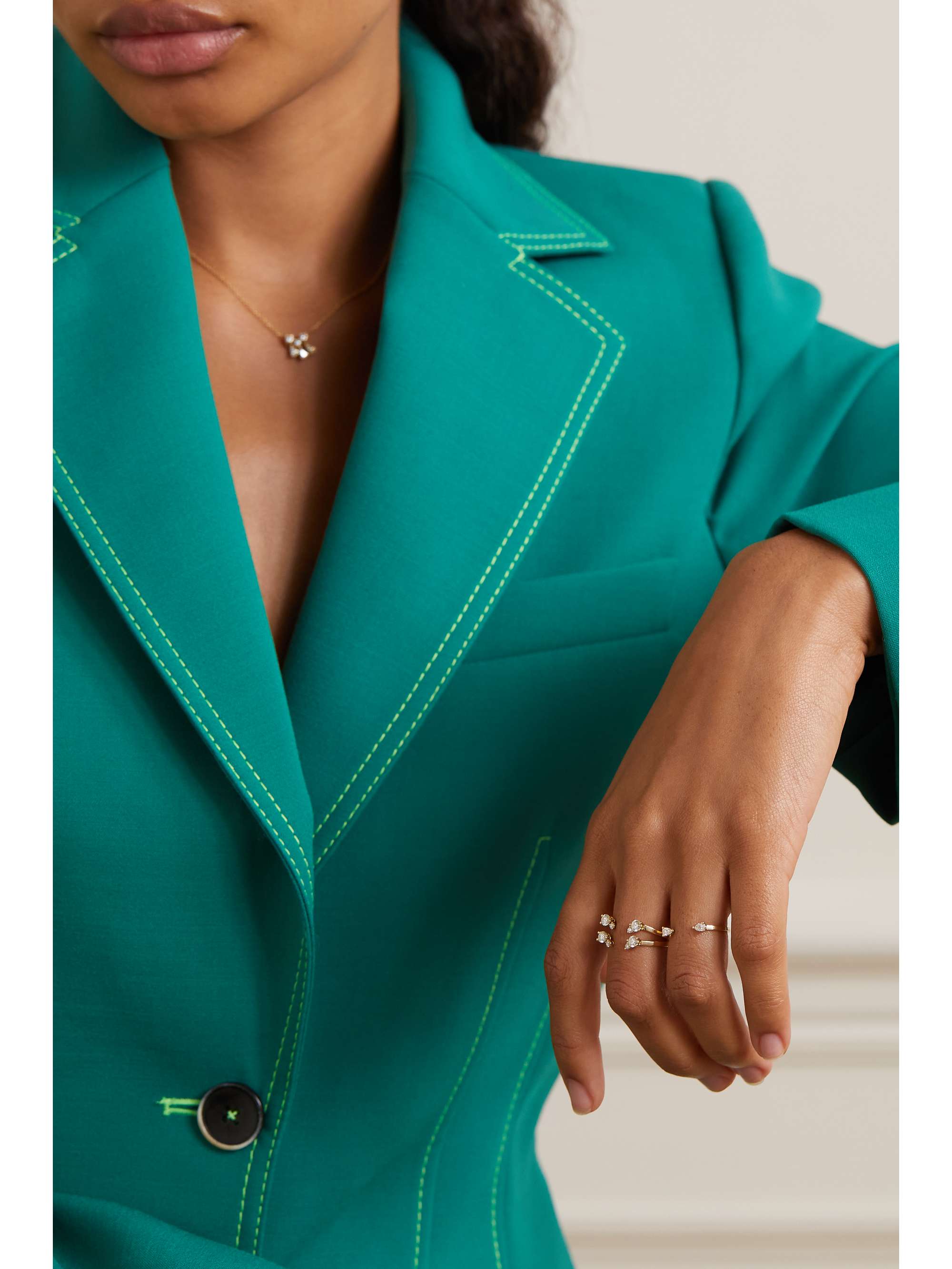 DELFINA DELETTREZ 18-karat gold, pearl and diamond ring