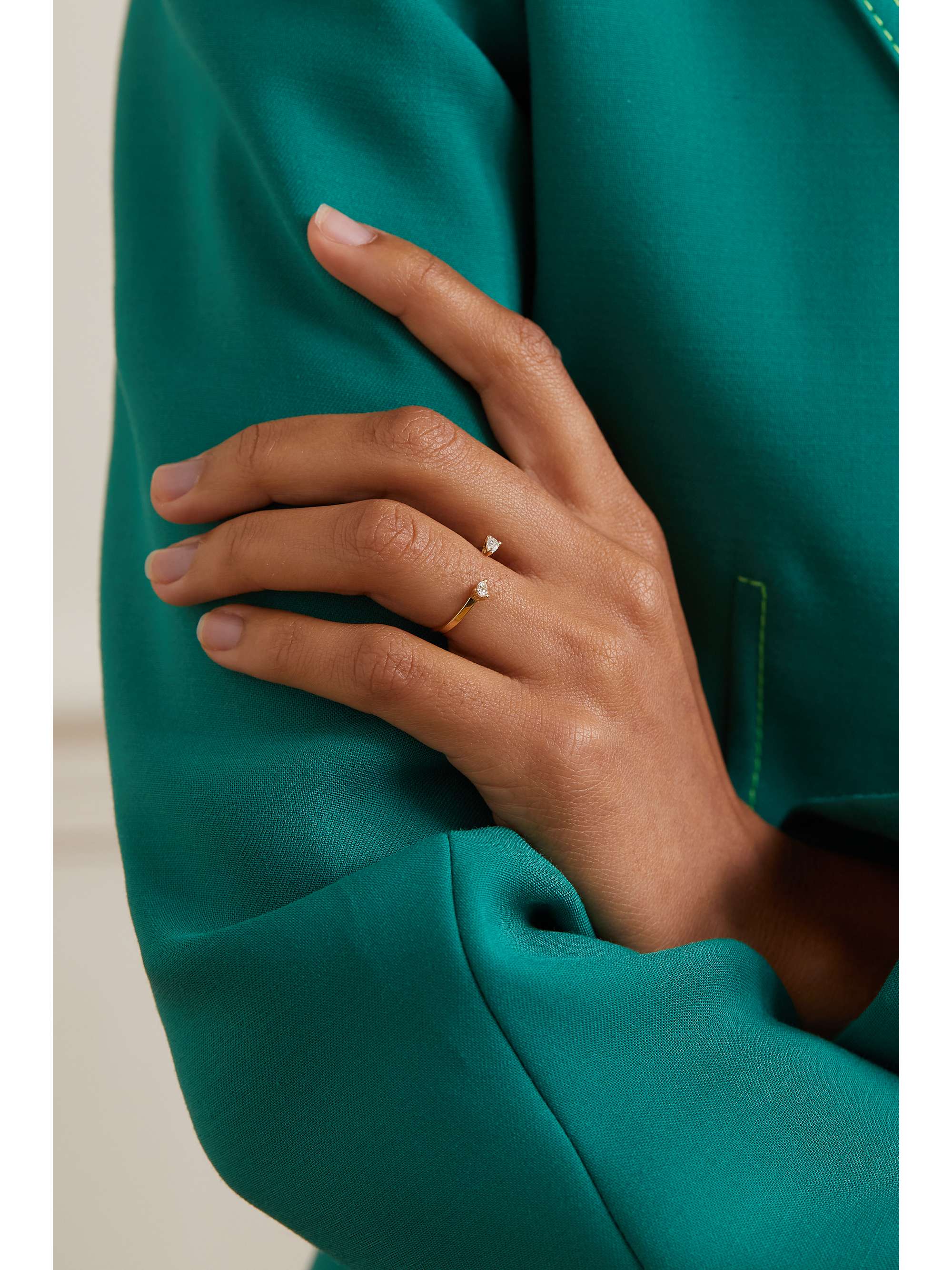 DELFINA DELETTREZ 18-karat gold, pearl and diamond ring
