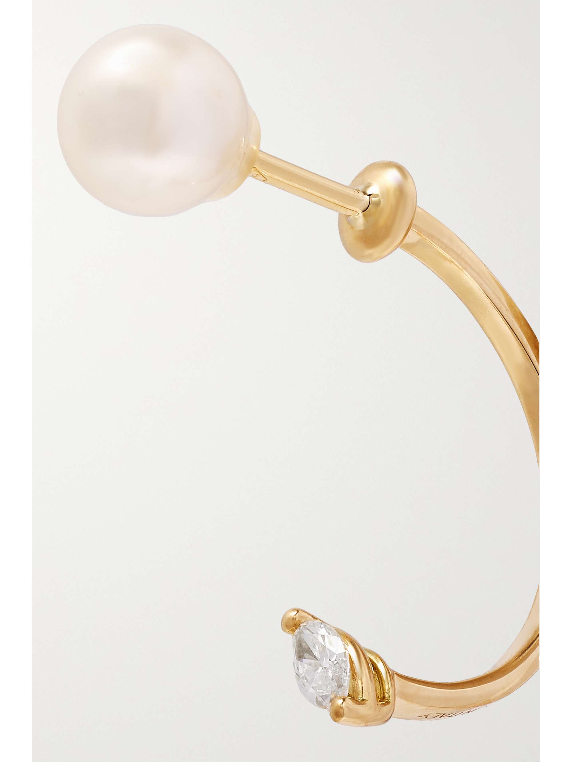 DELFINA DELETTREZ 18-karat gold, pearl and diamond single earring
