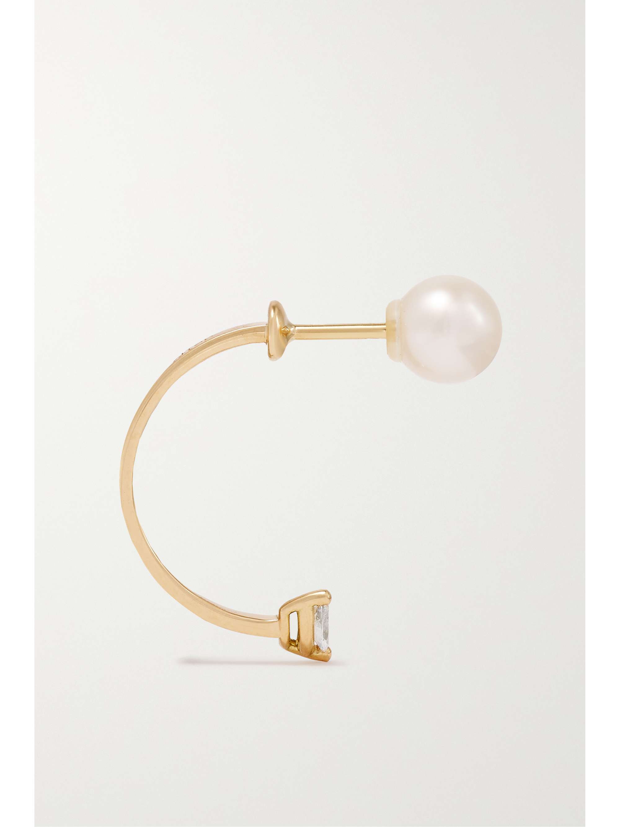 DELFINA DELETTREZ 18-karat gold, pearl and diamond single earring