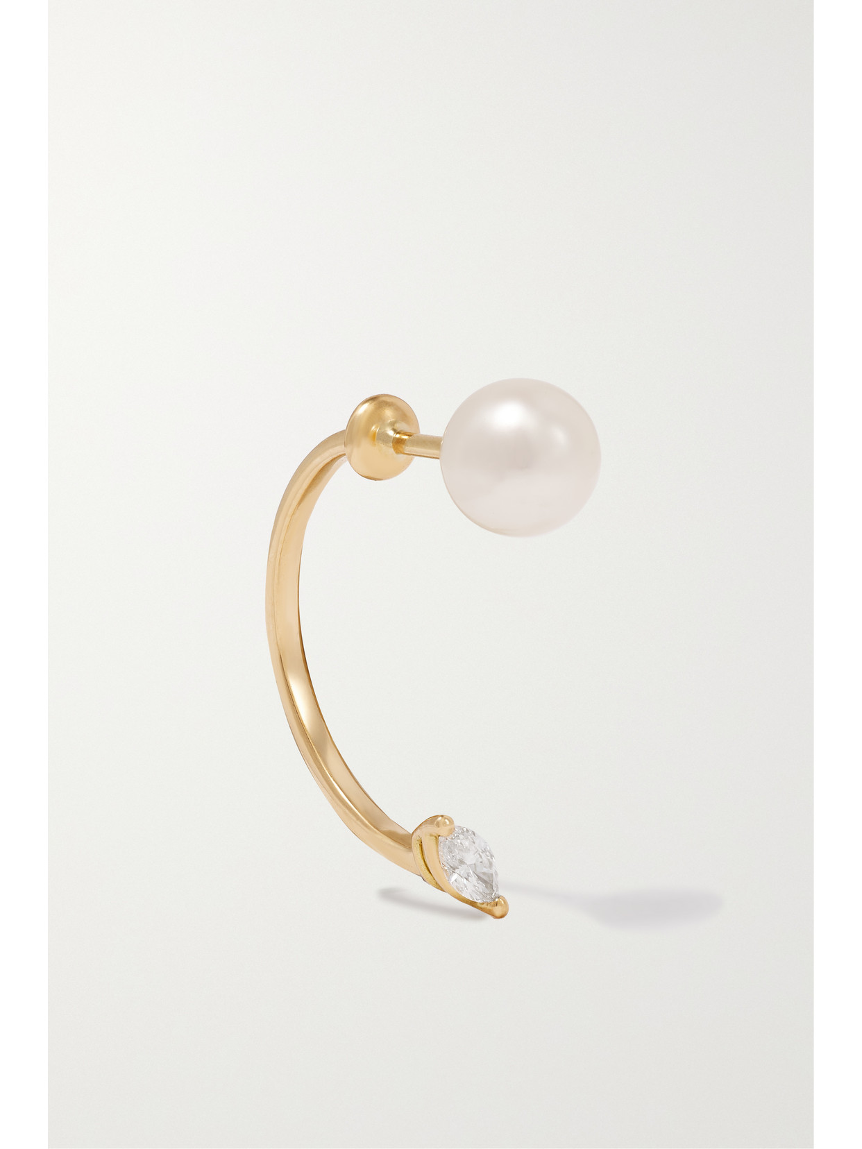 Delfina Delettrez - 18-karat Gold, Pearl And Diamond Single Earring - one size