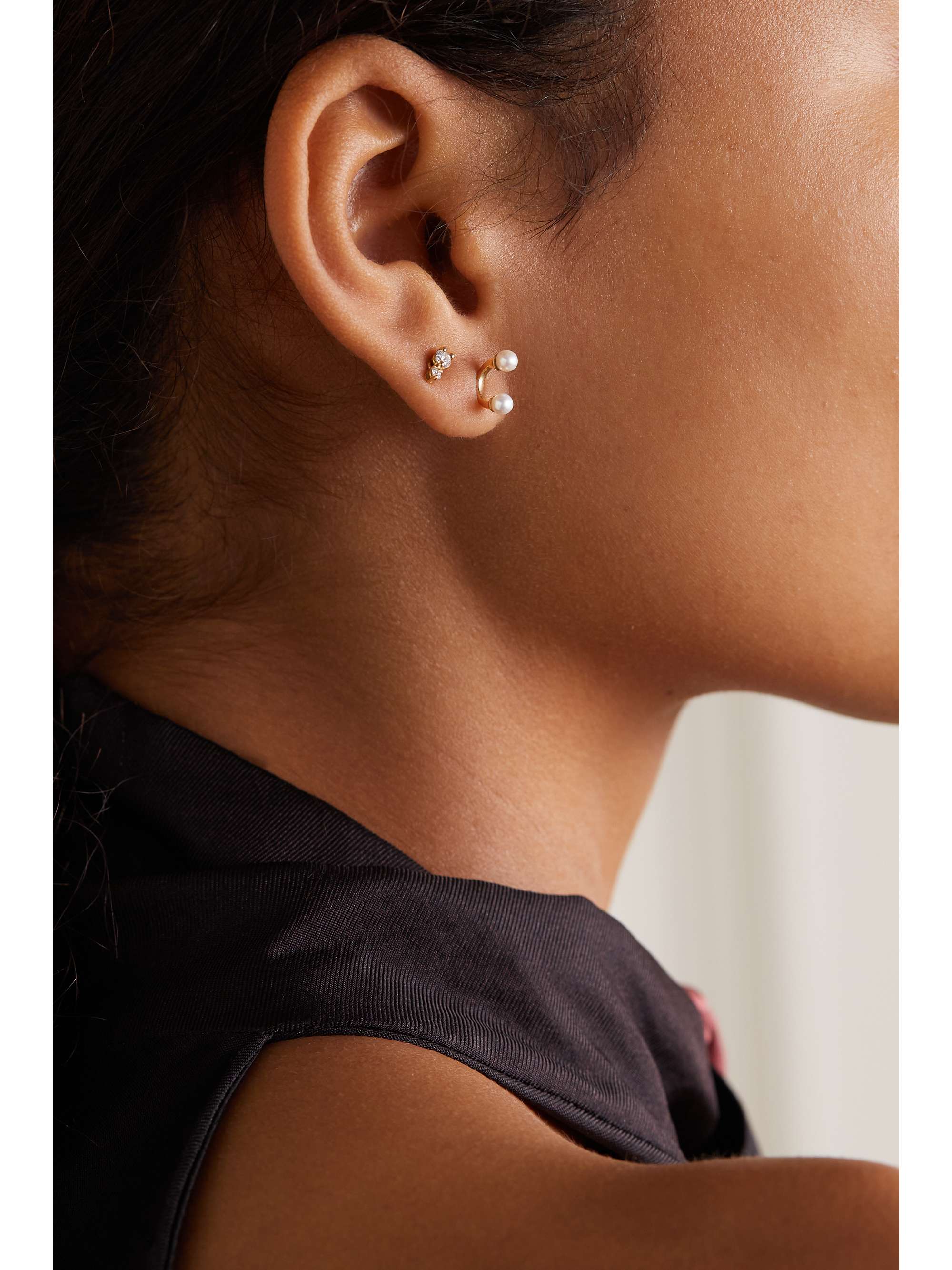 DELFINA DELETTREZ 18-karat gold pearl single earring
