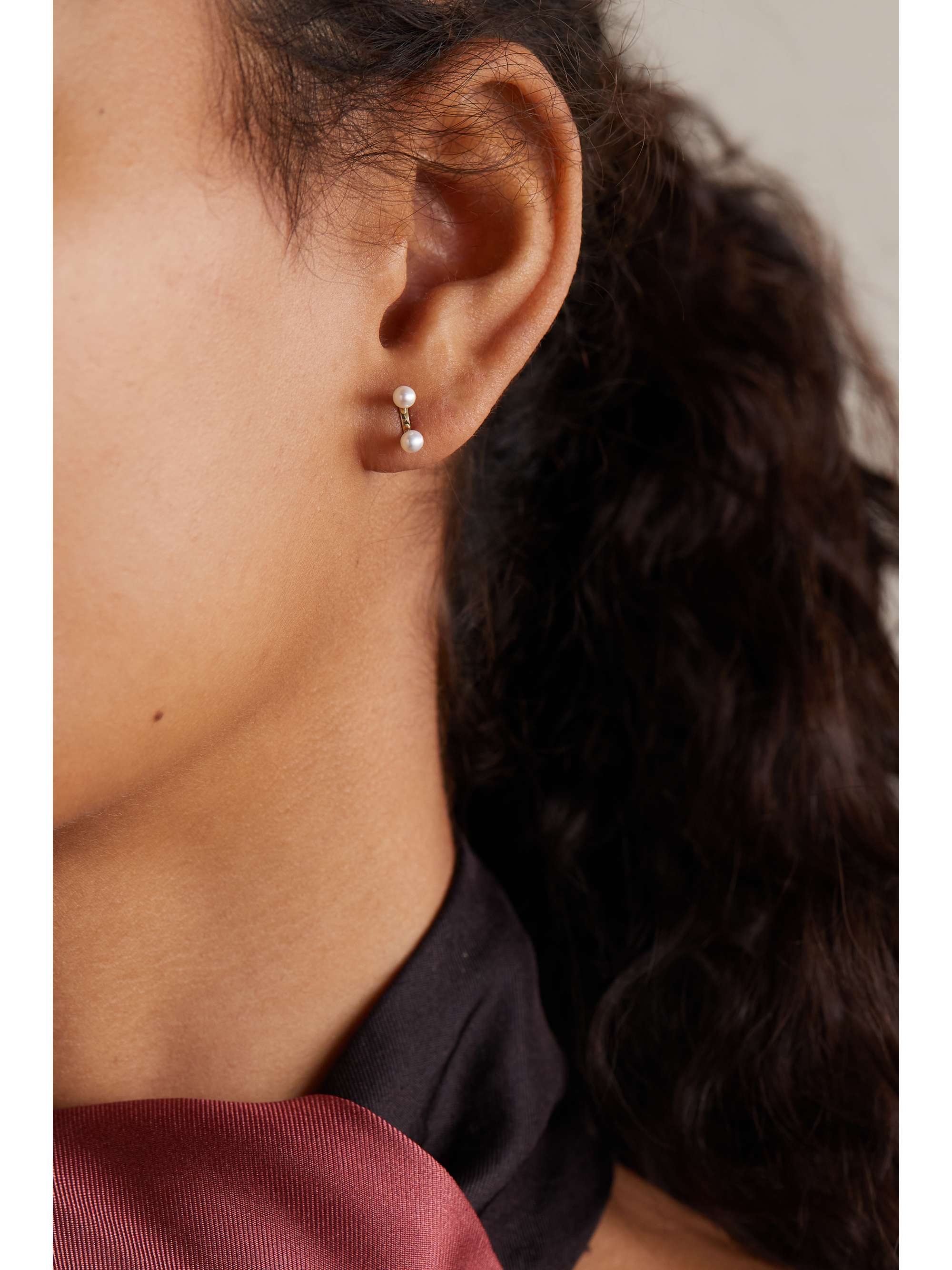 DELFINA DELETTREZ 18-karat gold pearl single earring