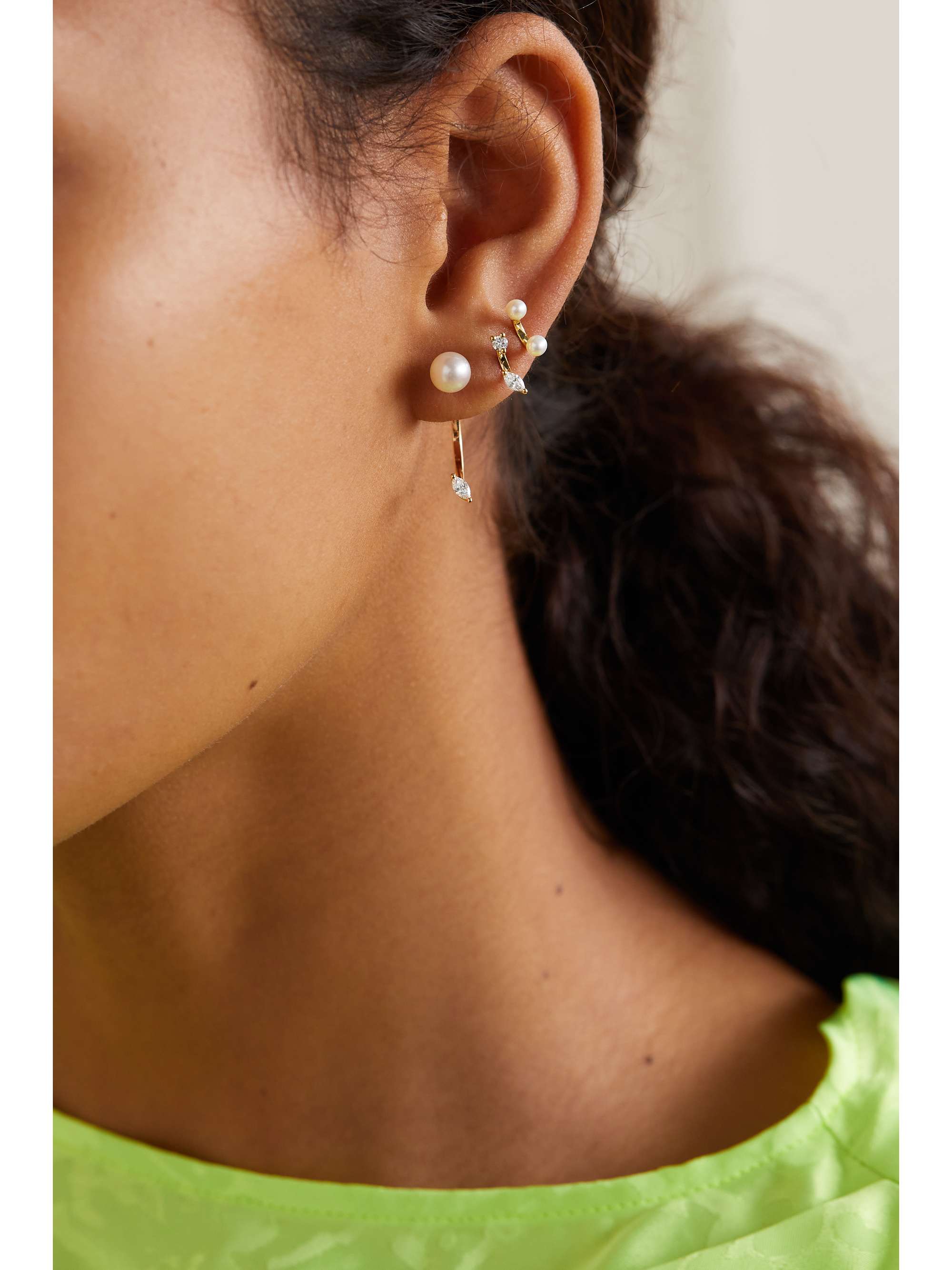 DELFINA DELETTREZ 18-karat gold diamond single earring