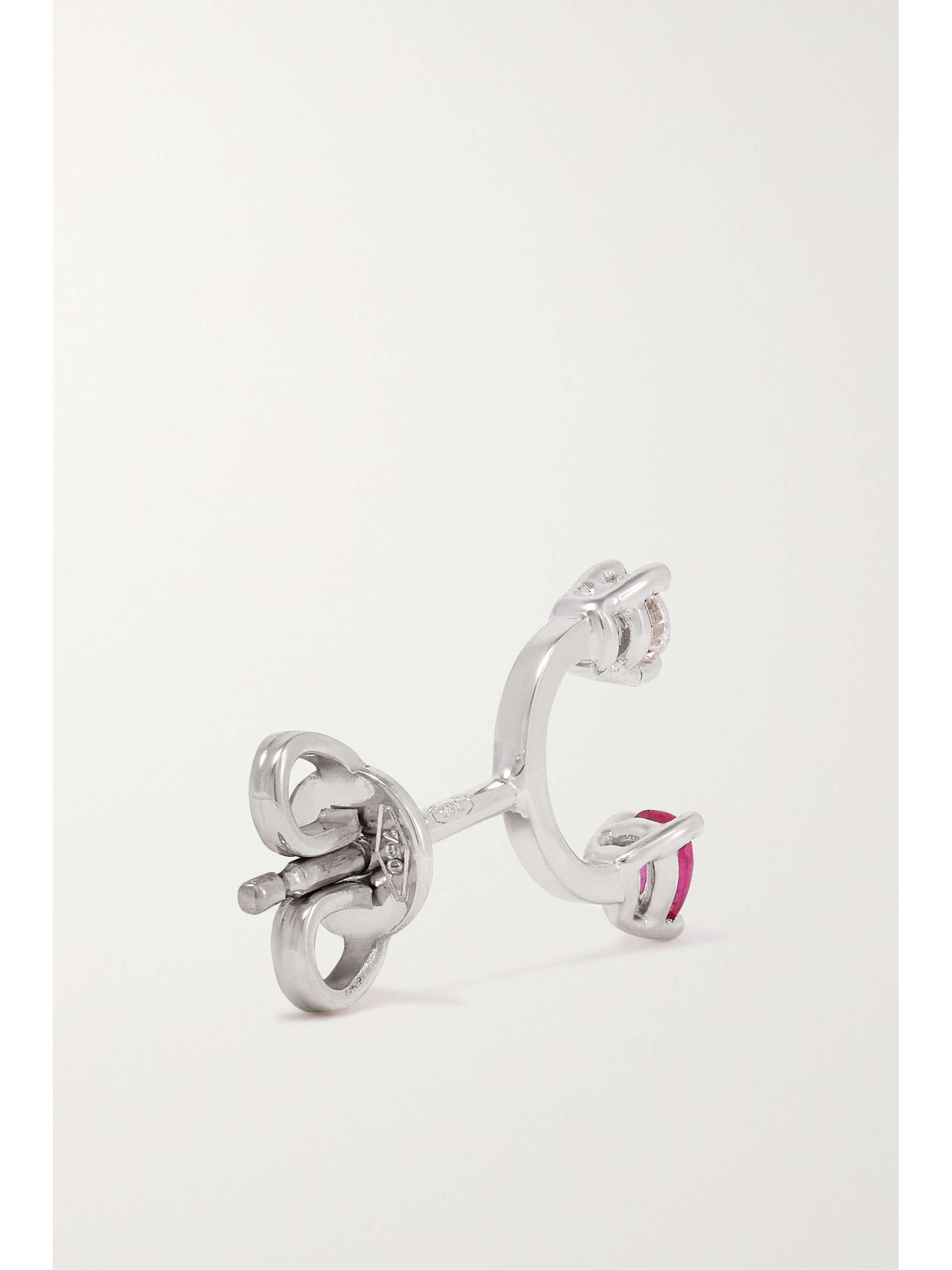 DELFINA DELETTREZ 18-karat white gold, ruby and diamond single earring